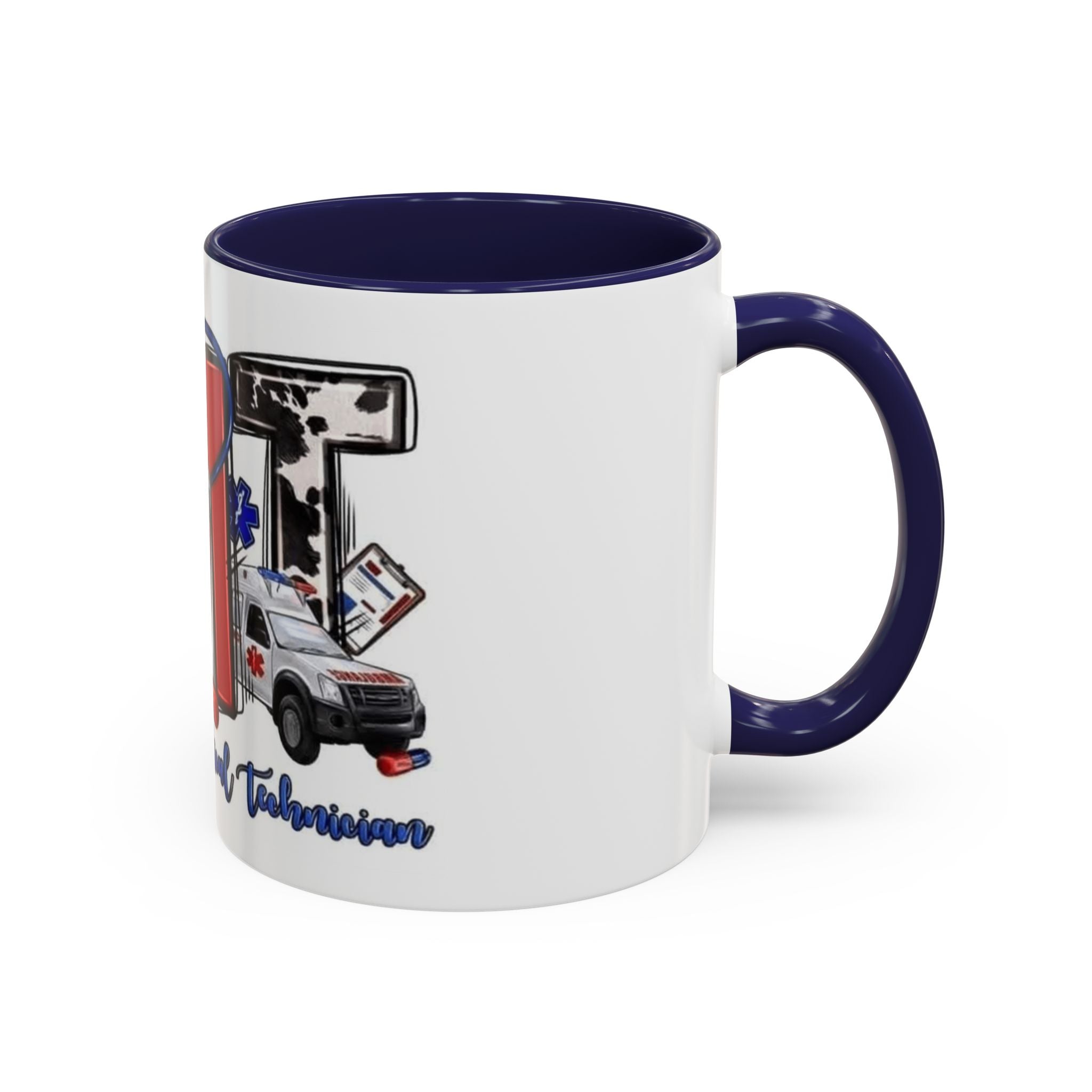 EMT Coffee Mug — Emergency Medical Technician Ambulance Stethoscope Design (11/15oz) Medical Christmas Mug