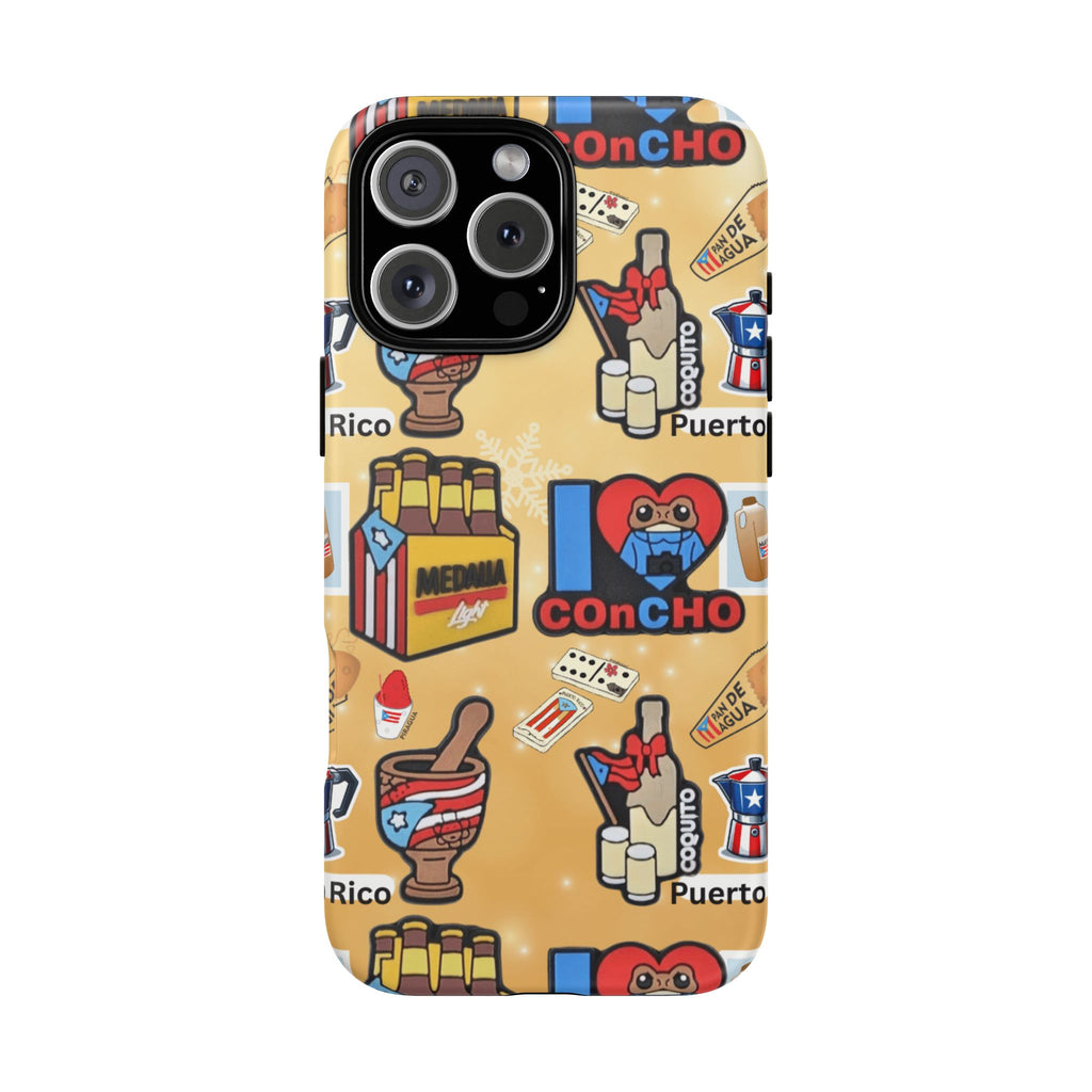 Puerto Rico Sticker Collage Tough Case  ‘I  Concho’ Pattern Phone Case