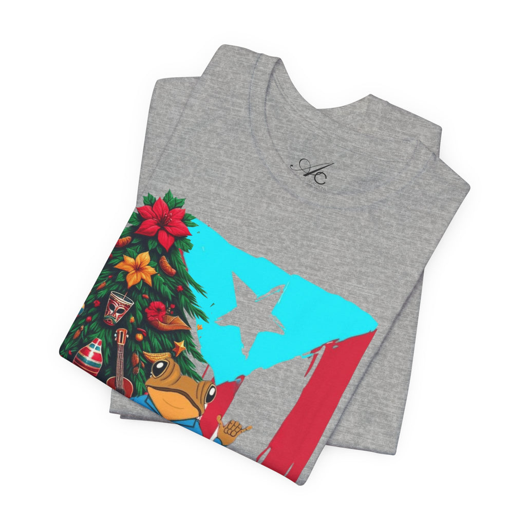 Puerto Rico Holiday T-Shirt  Coquí by Christmas Tree Graphic Puerto Rico’s Navidades