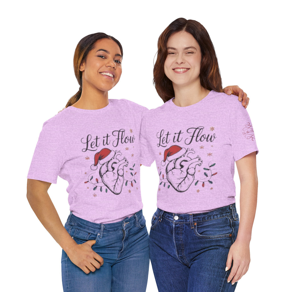 Let It Flow Heart Tee  Christmas Anatomical Heart Shirt
