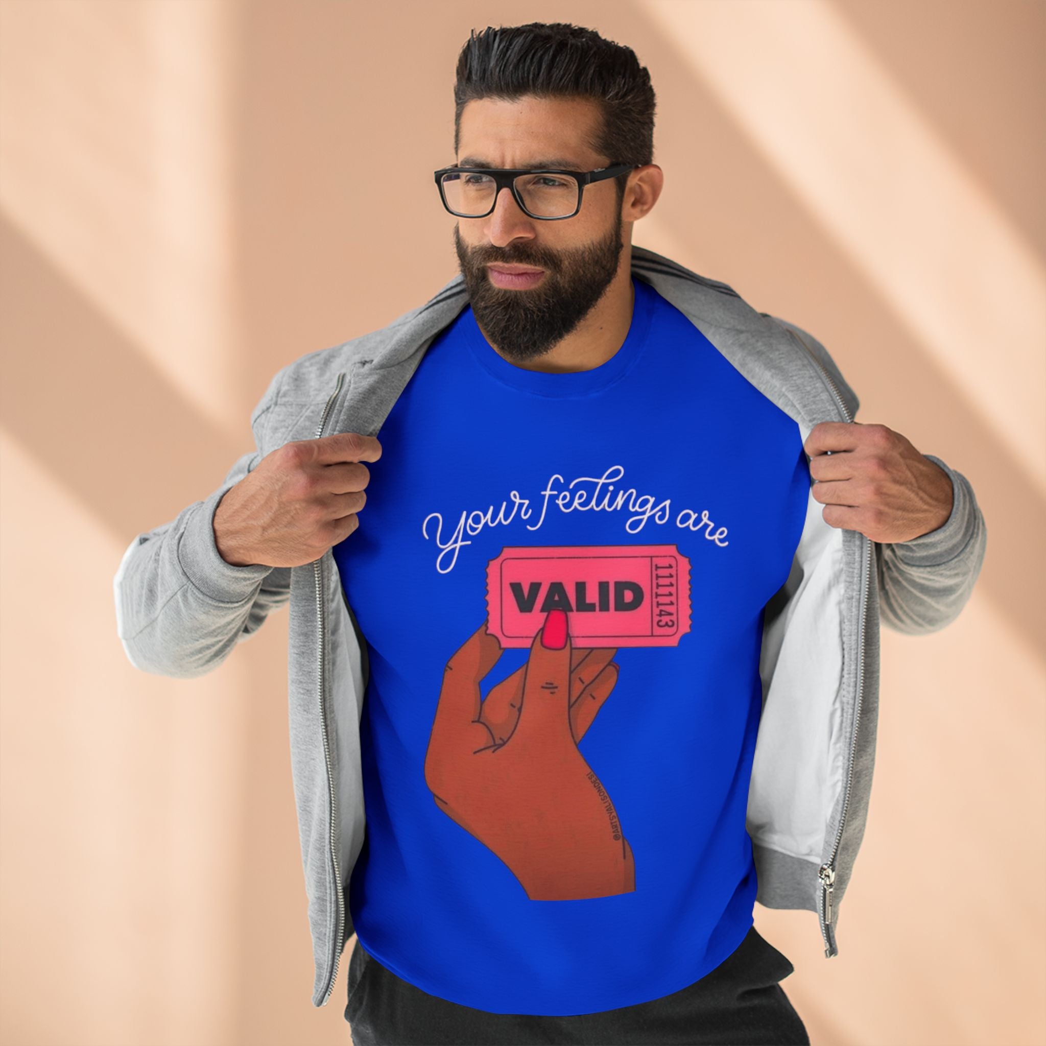 Valid Ticket Crewneck Sweatshirt  Empowerment Graphic Pullover Valentine’s Day sweaters