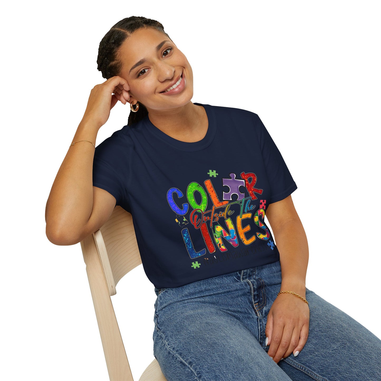 Color Outside the Lines Unisex T-Shirt for Autism Awareness