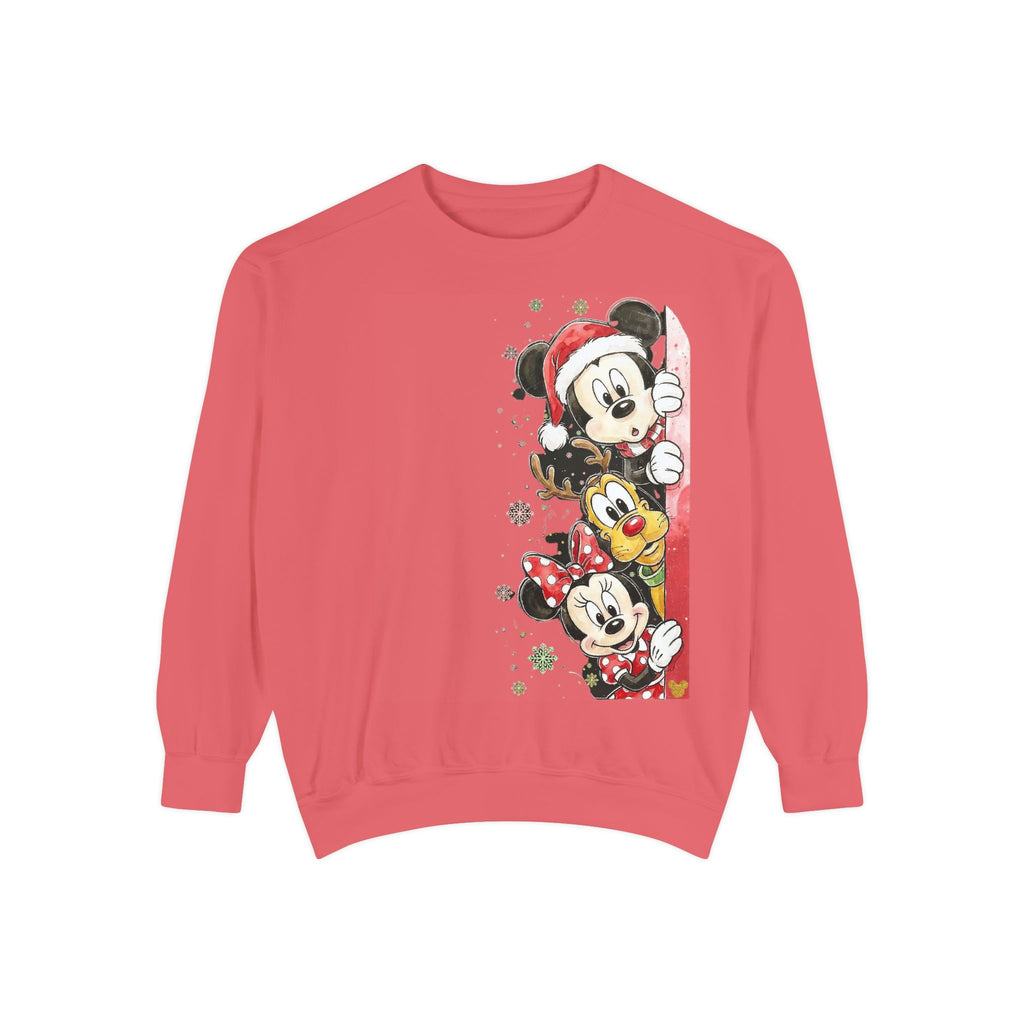 Christmas Disney Characters Sweatshirt  Mickey, Minnie & Pluto Holiday Crew Cartoon Christmas T-shirts and Sweaters