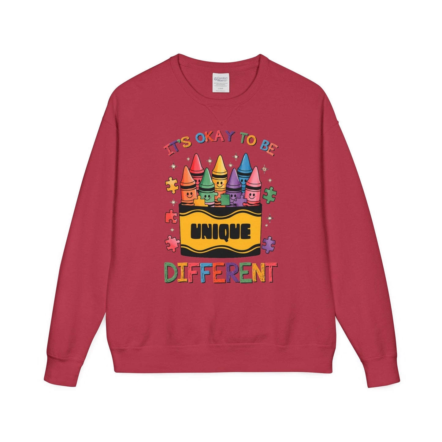 Autism Awareness & Pride Collection Unique & Different Crewneck Sweatshirt - Unisex ComfortWash®
