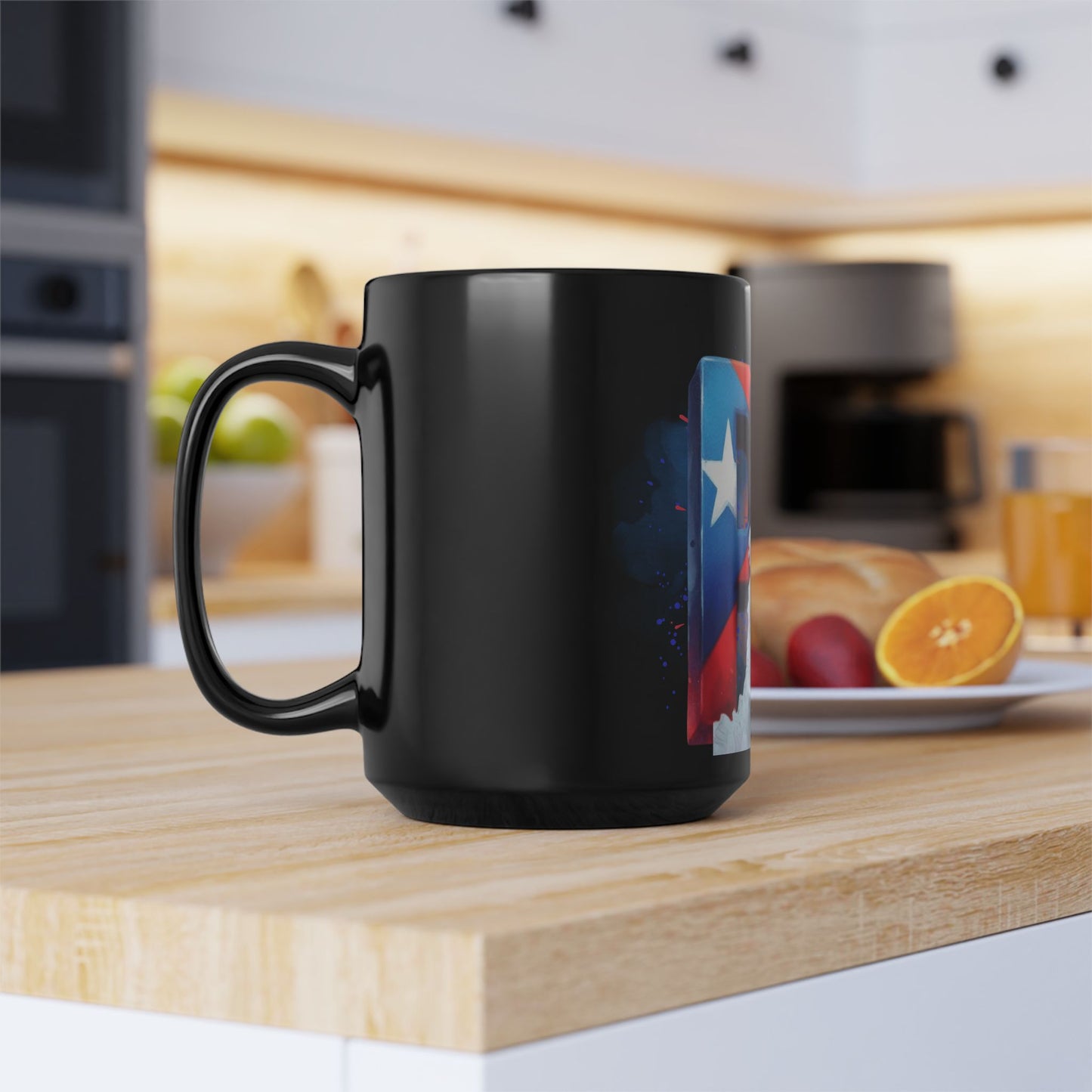 Iris Chacon Puerto Rican Pride Mug, 15oz Black Coffee Cup, Perfect Gift for Birthdays, Holidays, and Celebrations