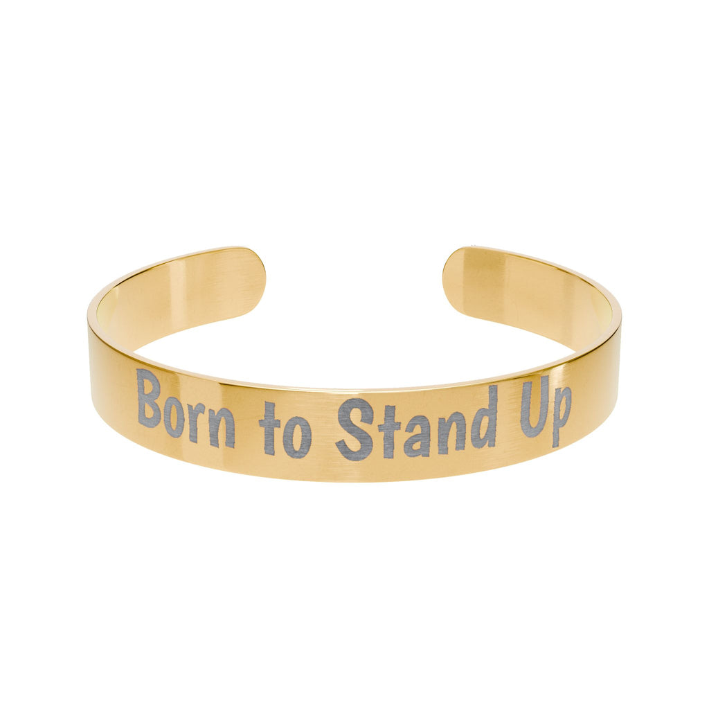 Engraved Copper Cuff Bracelet — "Born to Stand Up" Inspirational Bangle