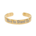 Engraved Copper Cuff Bracelet — "Born to Stand Up" Inspirational Bangle