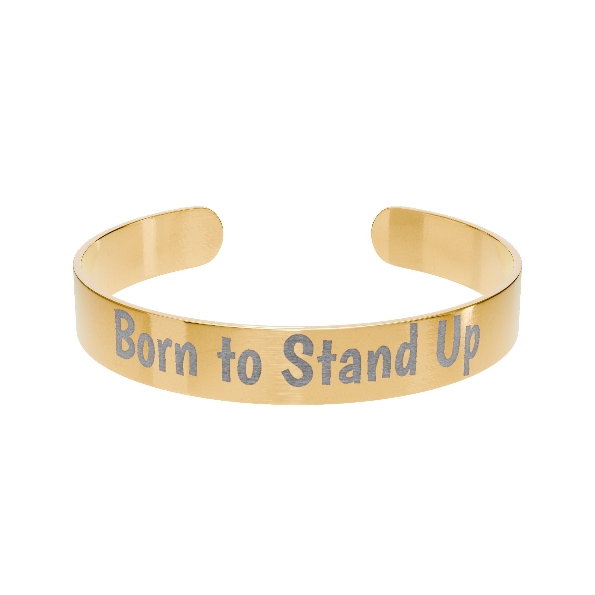 Engraved Copper Cuff Bracelet — "Born to Stand Up" Inspirational Bangle