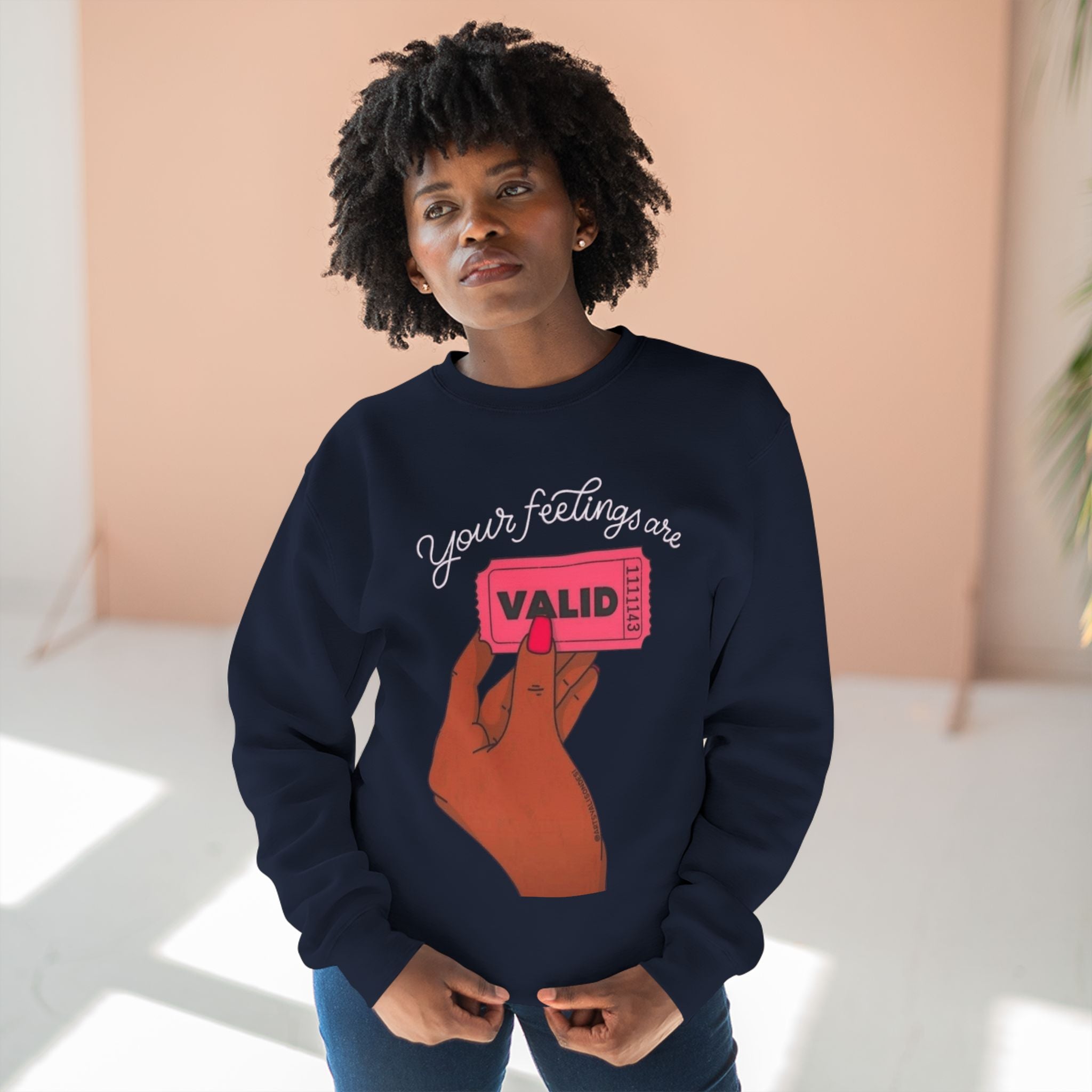 Valid Ticket Crewneck Sweatshirt  Empowerment Graphic Pullover Valentine’s Day sweaters