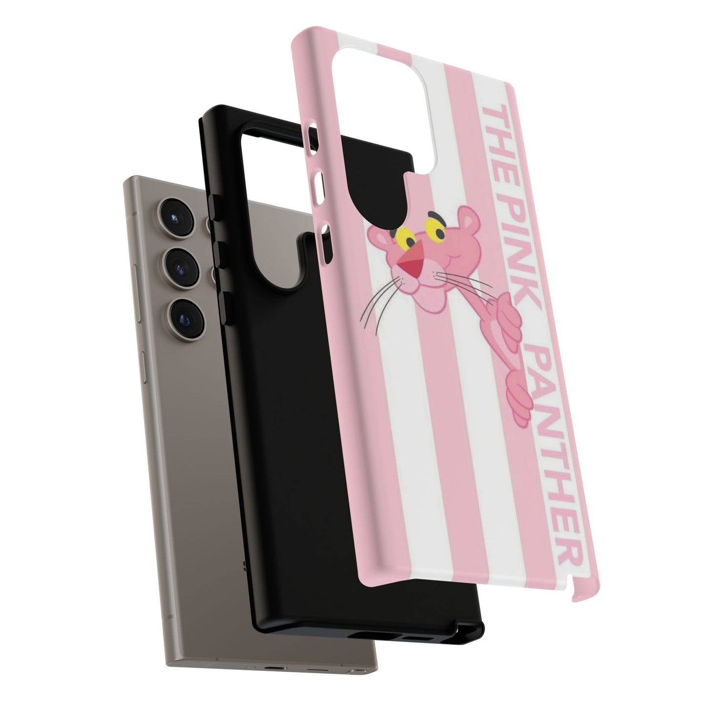 Pink Panther Tough Case Retro Striped Phone Case with "The Pink Panther" Design