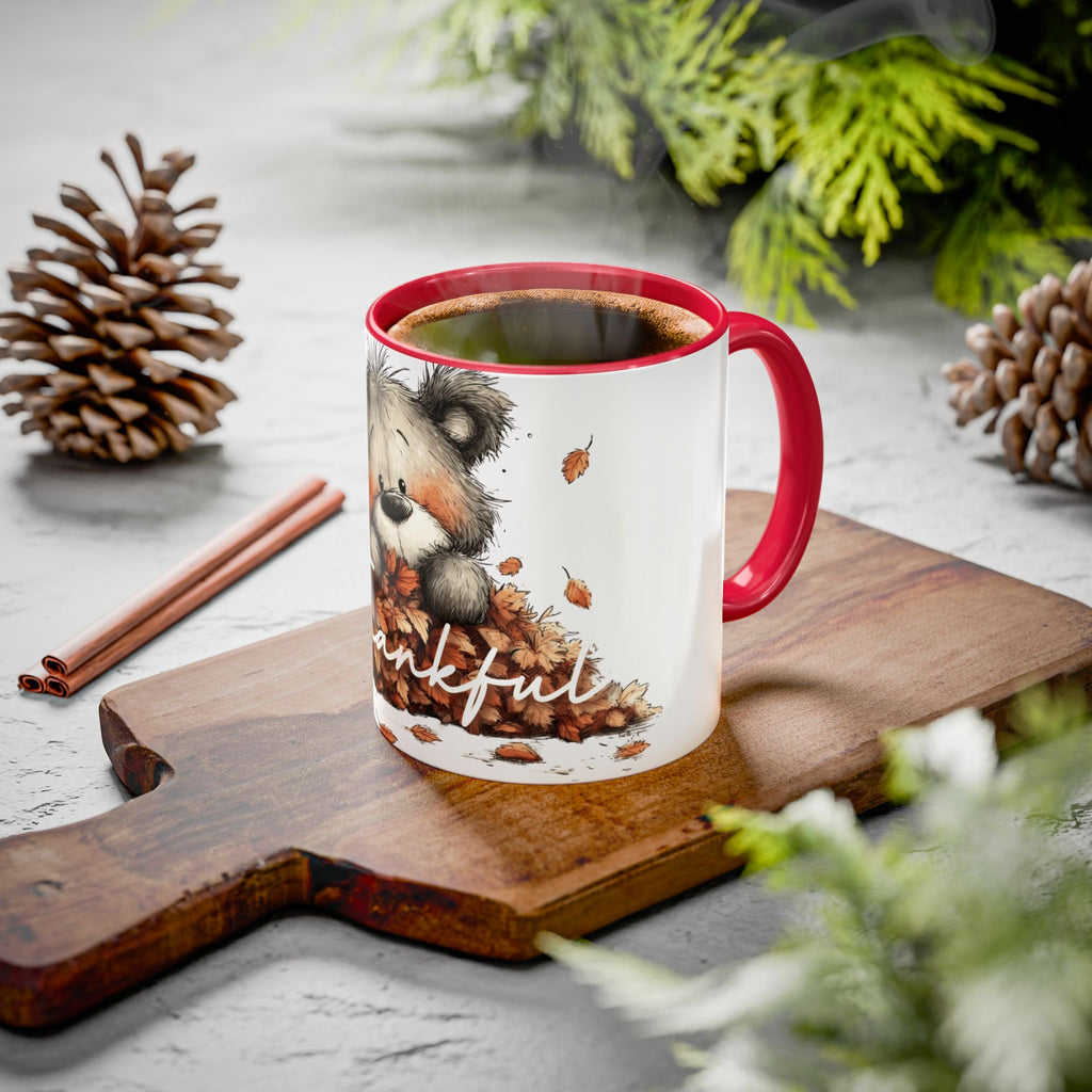 Thankful Bear Autumn Mug — Cute Fall Coffee Cup (11oz, 15oz)
