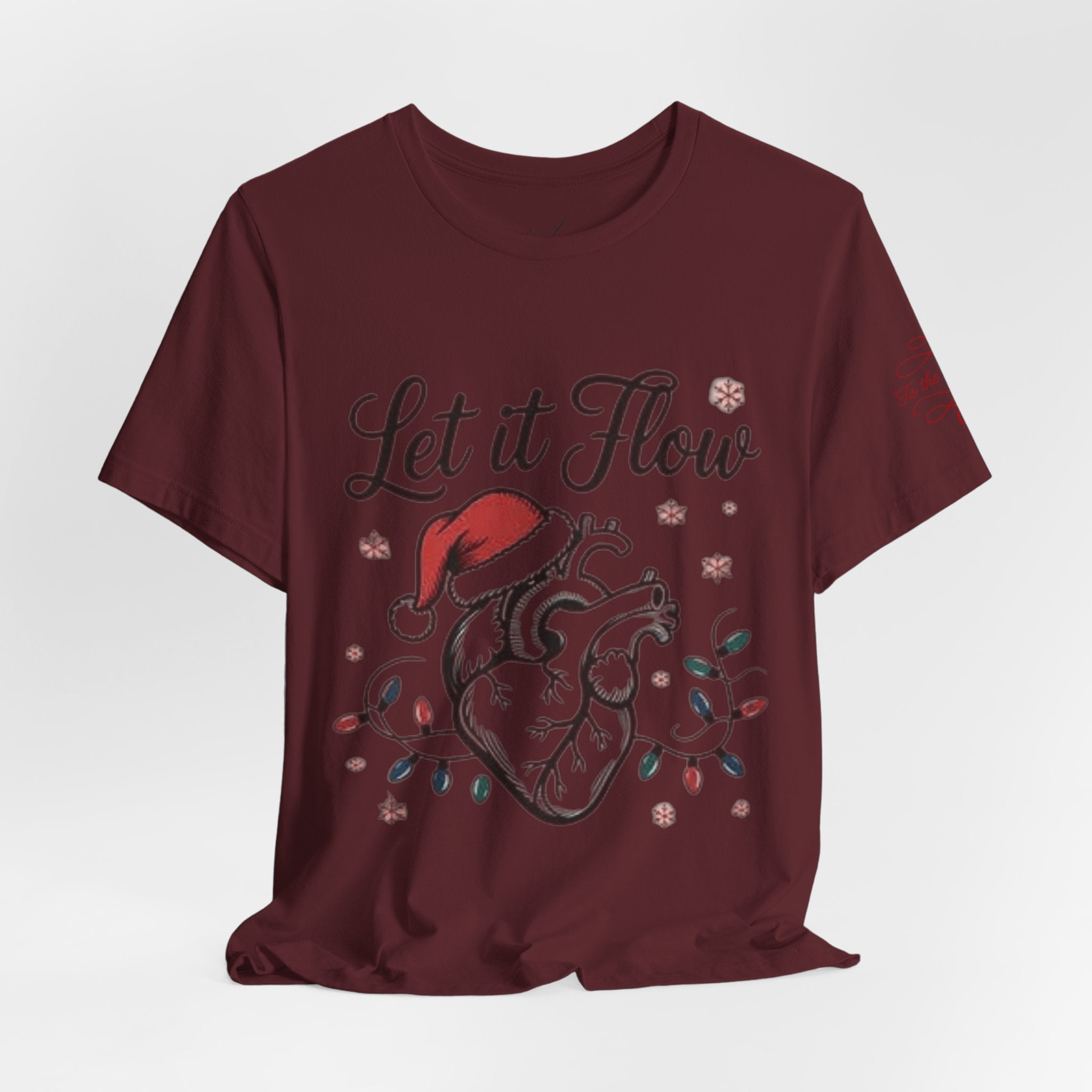 Let It Flow Heart Tee  Christmas Anatomical Heart Shirt
