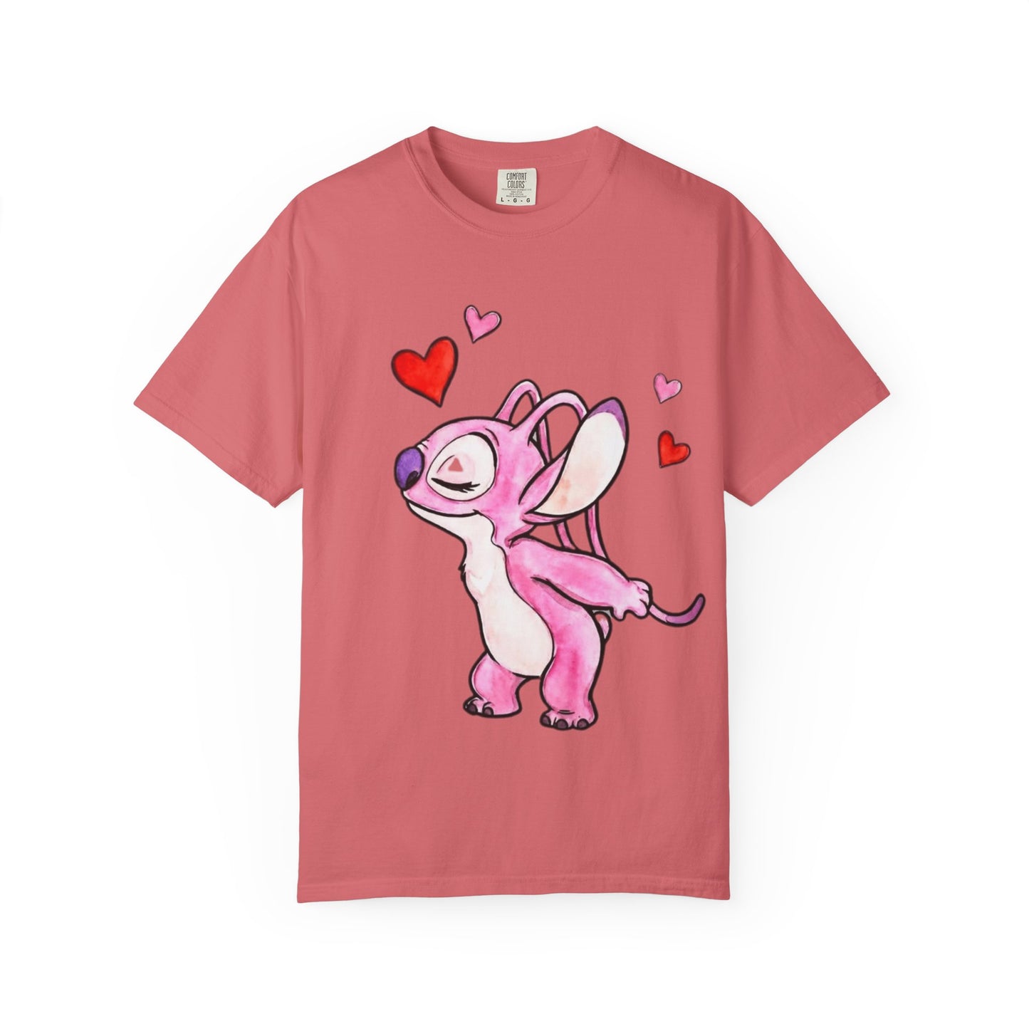 T-Shirt — Cute Pink Cartoon Creature with Hearts | Valentine’s Gift Tee