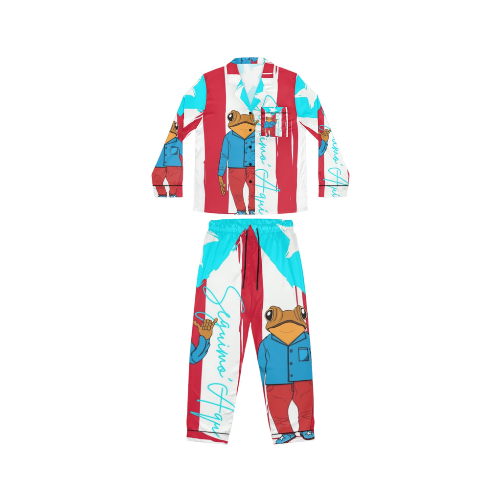 Seguimos Aqui Satin Women's Pajamas  Christmas Puerto Rico pajamas