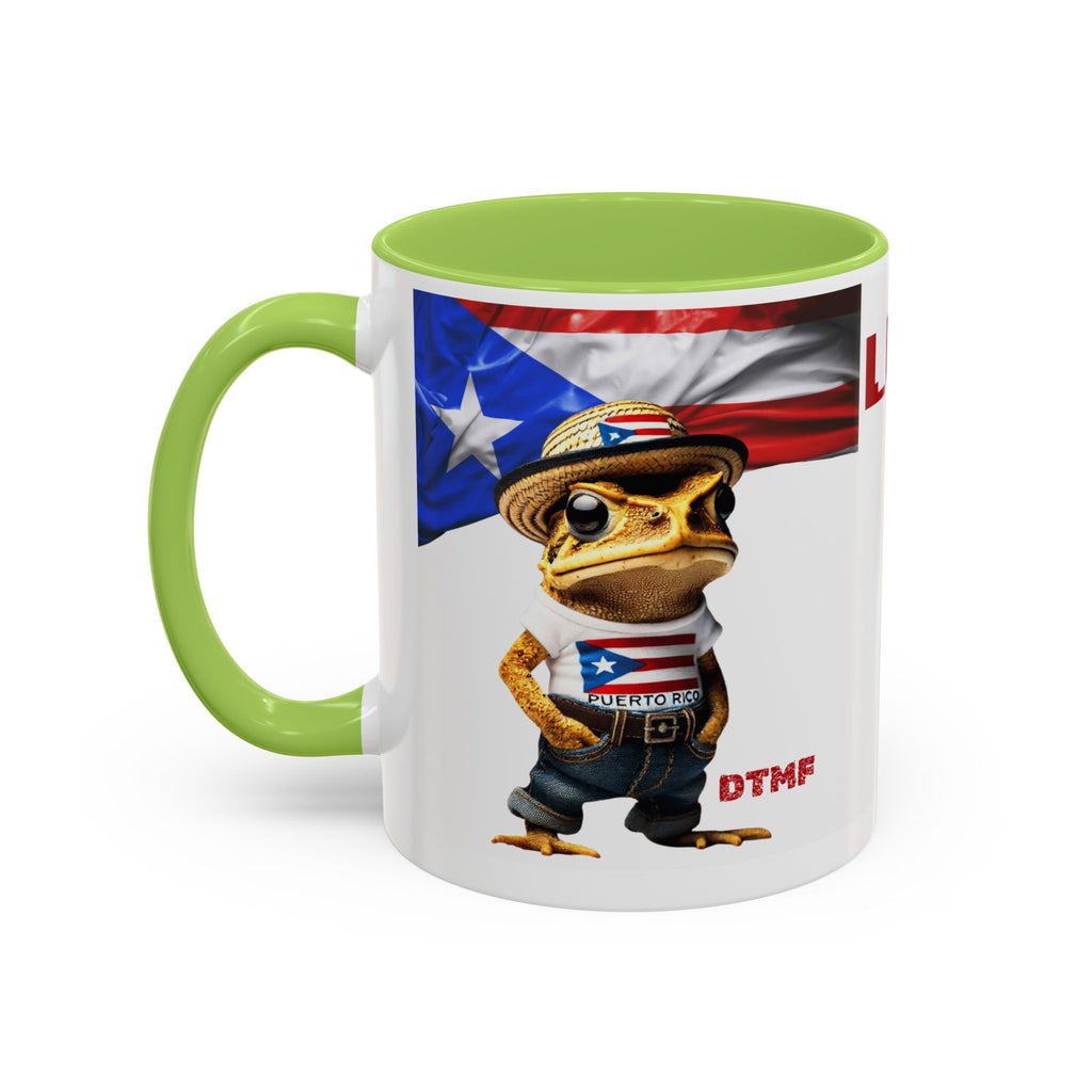 Puerto Rican Frog Character Coffee Mug - Fun Accent Mug for Coffee Lovers