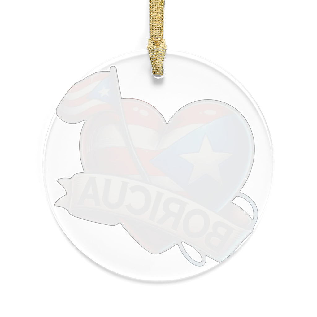 Boricua Pride Acrylic Ornaments - Puerto Rican Heart Decor