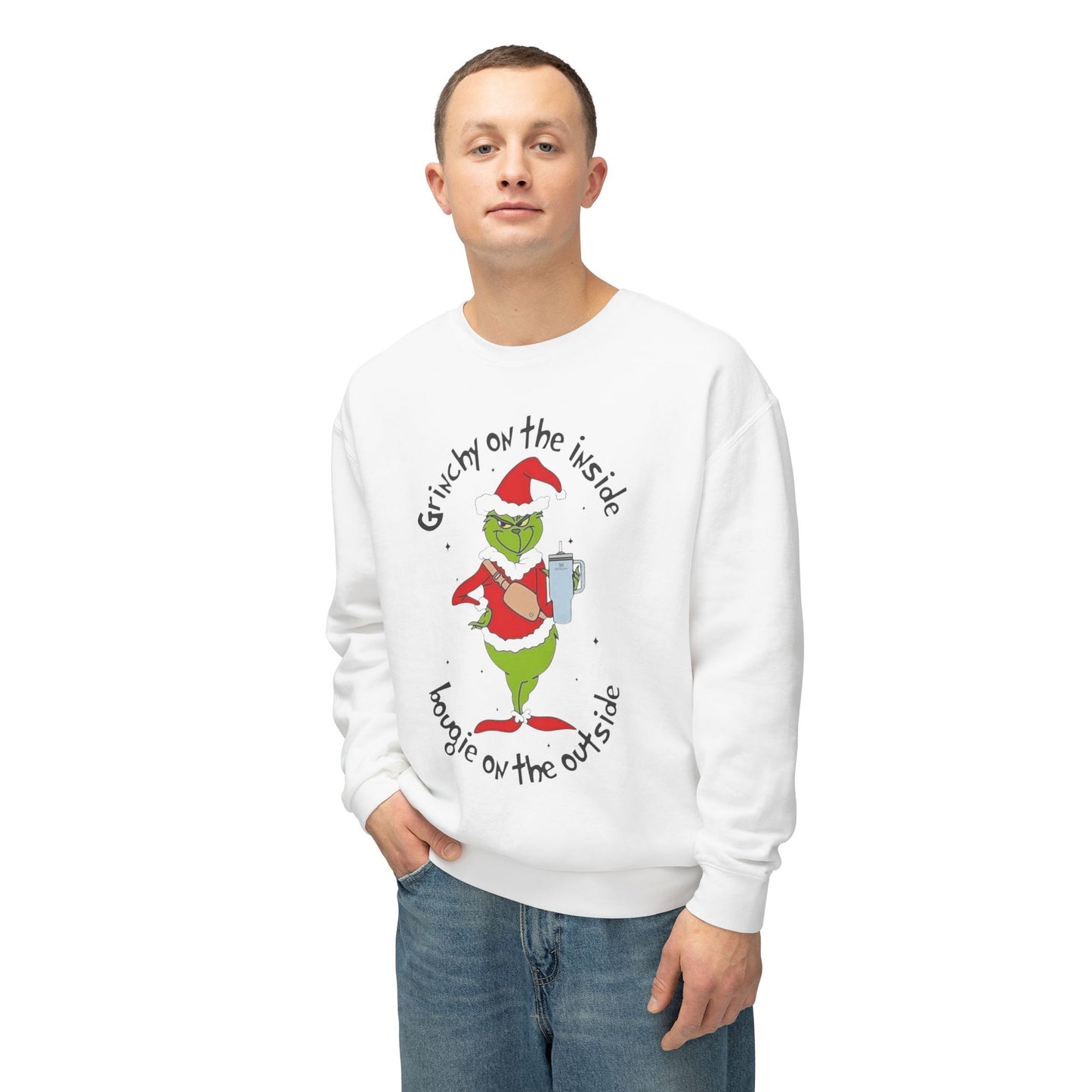 Funny, Cute & Classic Christmas Designs Grinchy on the Inside Crewneck Sweatshirt