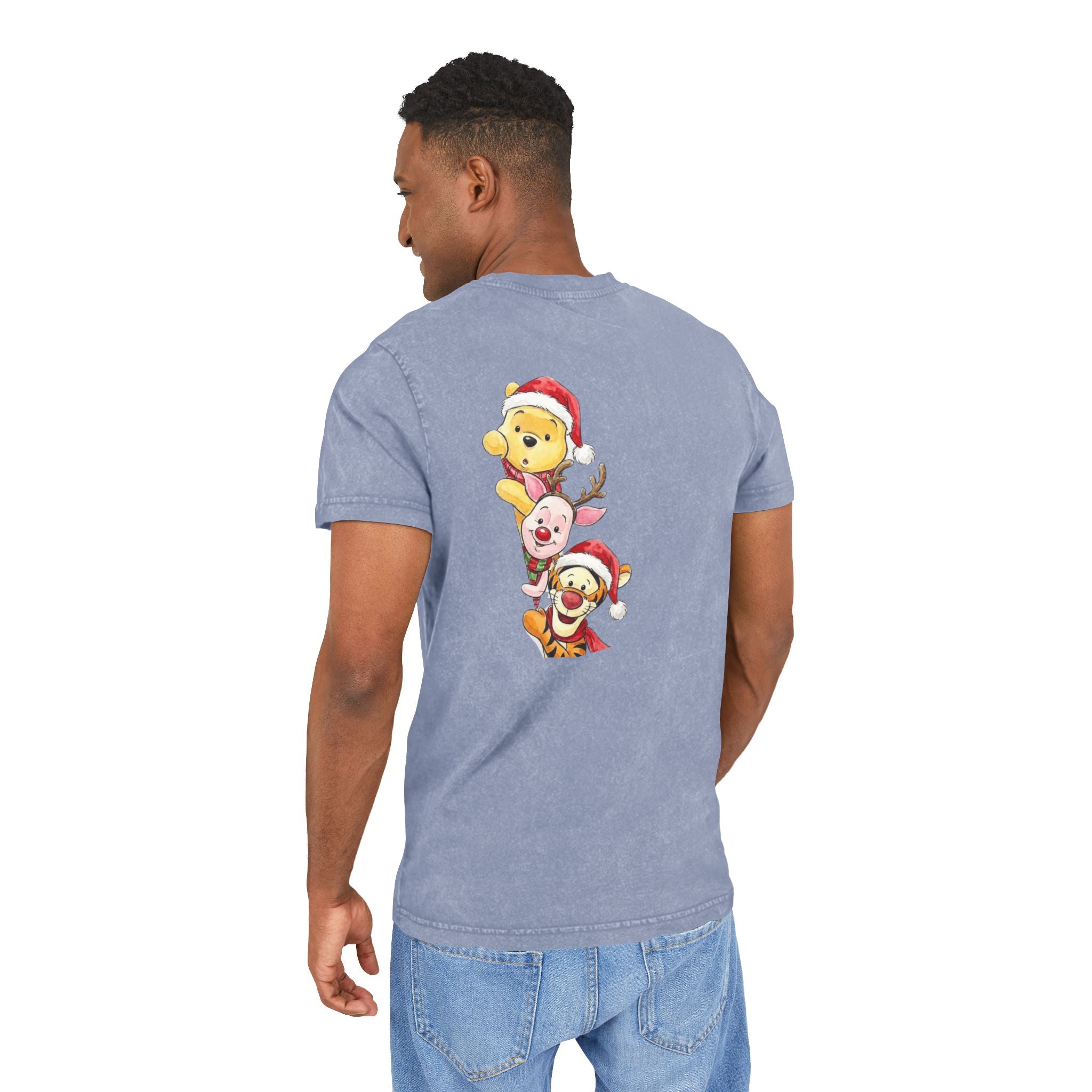 Christmas Character Stack Acid-Wash  Tee Cartoon Christmas T-shirts and Sweaters,
