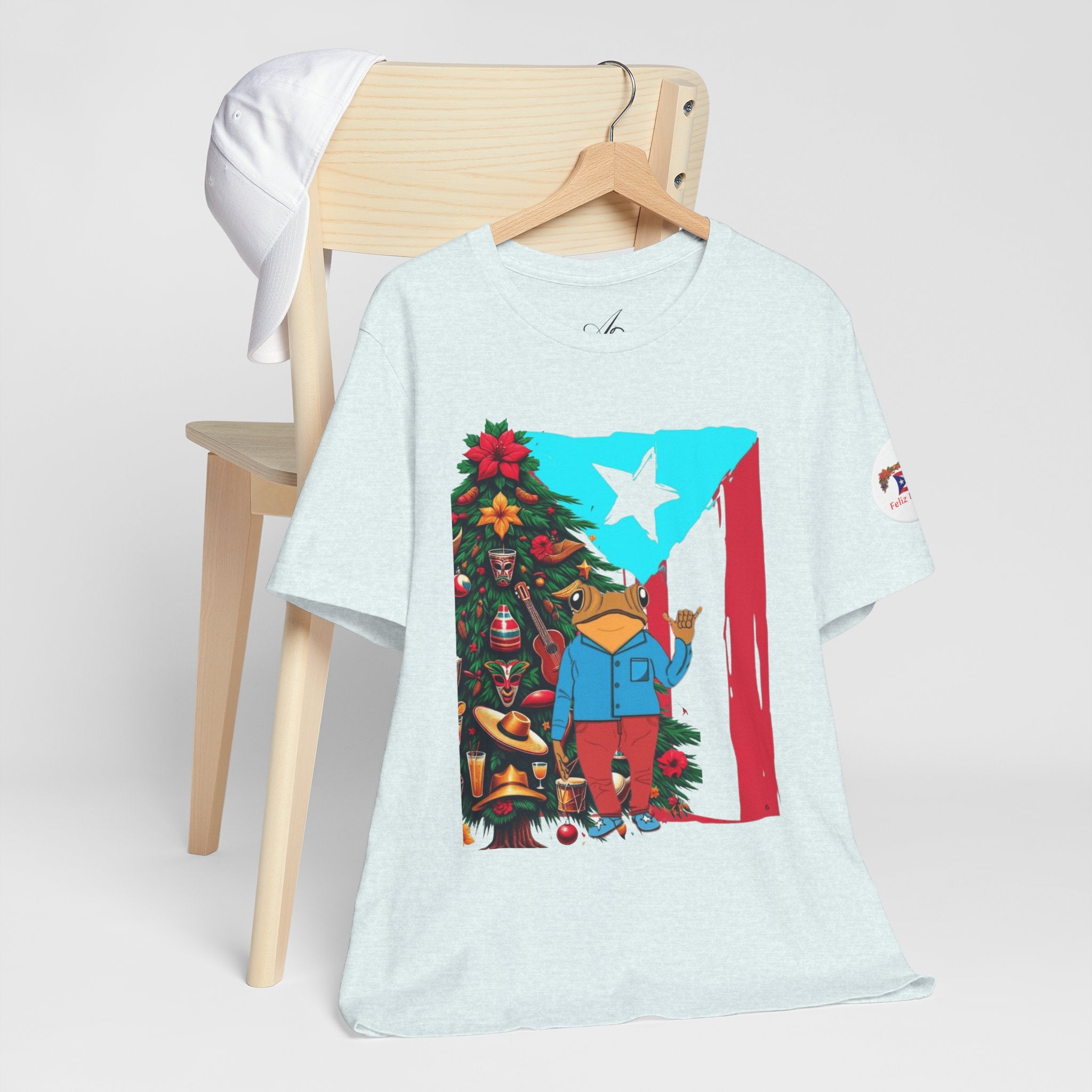 Puerto Rico Holiday T-Shirt  Coquí by Christmas Tree Graphic Puerto Rico’s Navidades