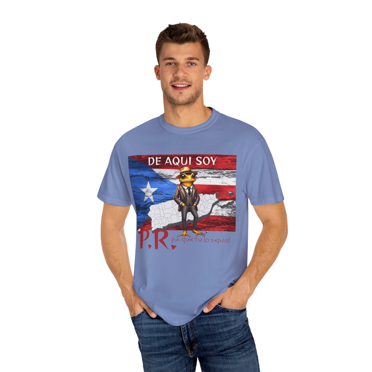 Puerto Rican Pride T-Shirt, Fun Casual Wear, Unisex Garment-Dyed Tee, Perfect for Celebrations, Cultural Identity Shirt