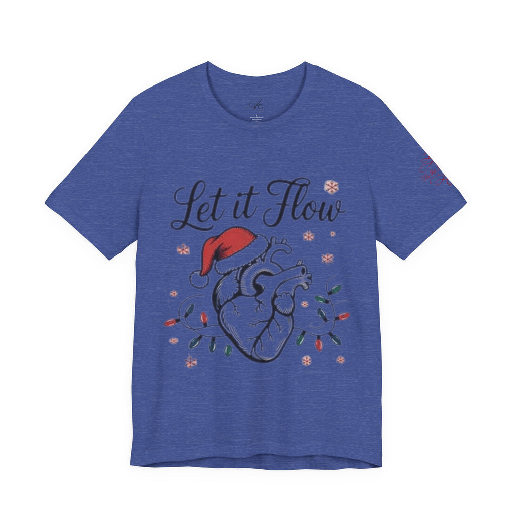 Let It Flow Heart Tee  Christmas Anatomical Heart Shirt