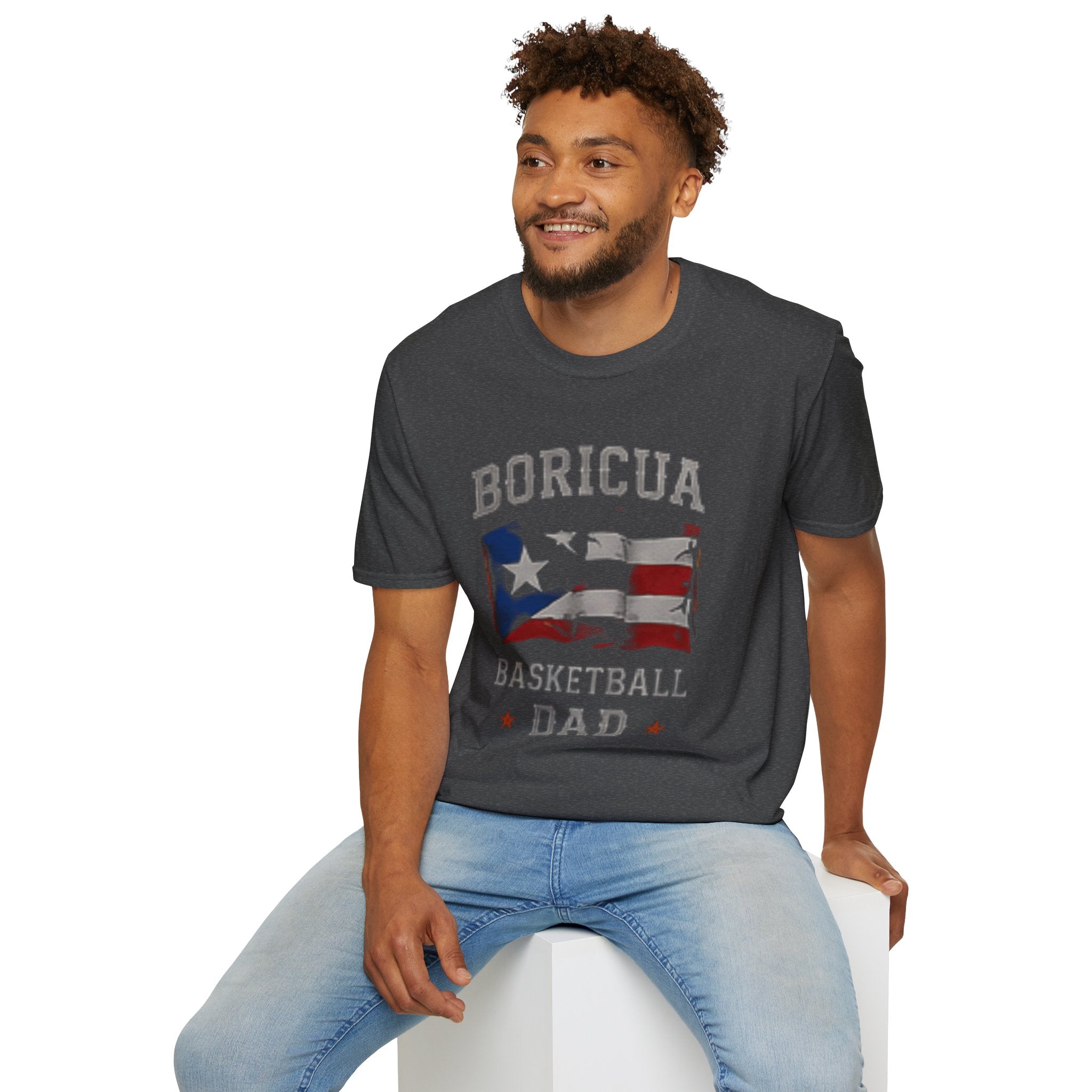 Boricua Basketball Dad T-Shirt — Puerto Rican Flag Pride Tee