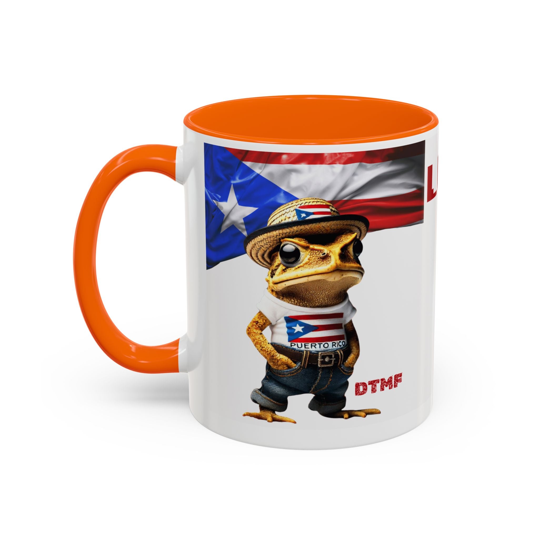 Puerto Rican Frog Character Coffee Mug - Fun Accent Mug for Coffee Lovers