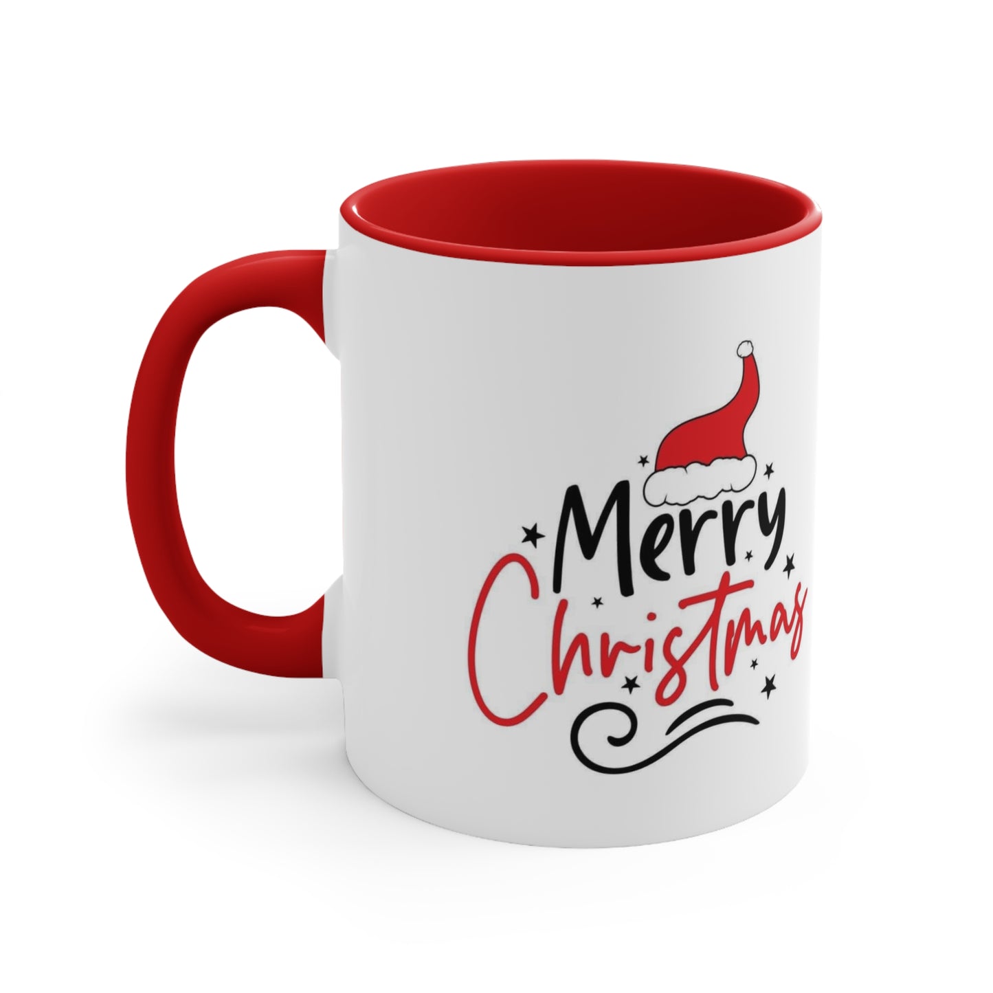 Merry Christmas Accent Mug - Festive Holiday Coffee Cup