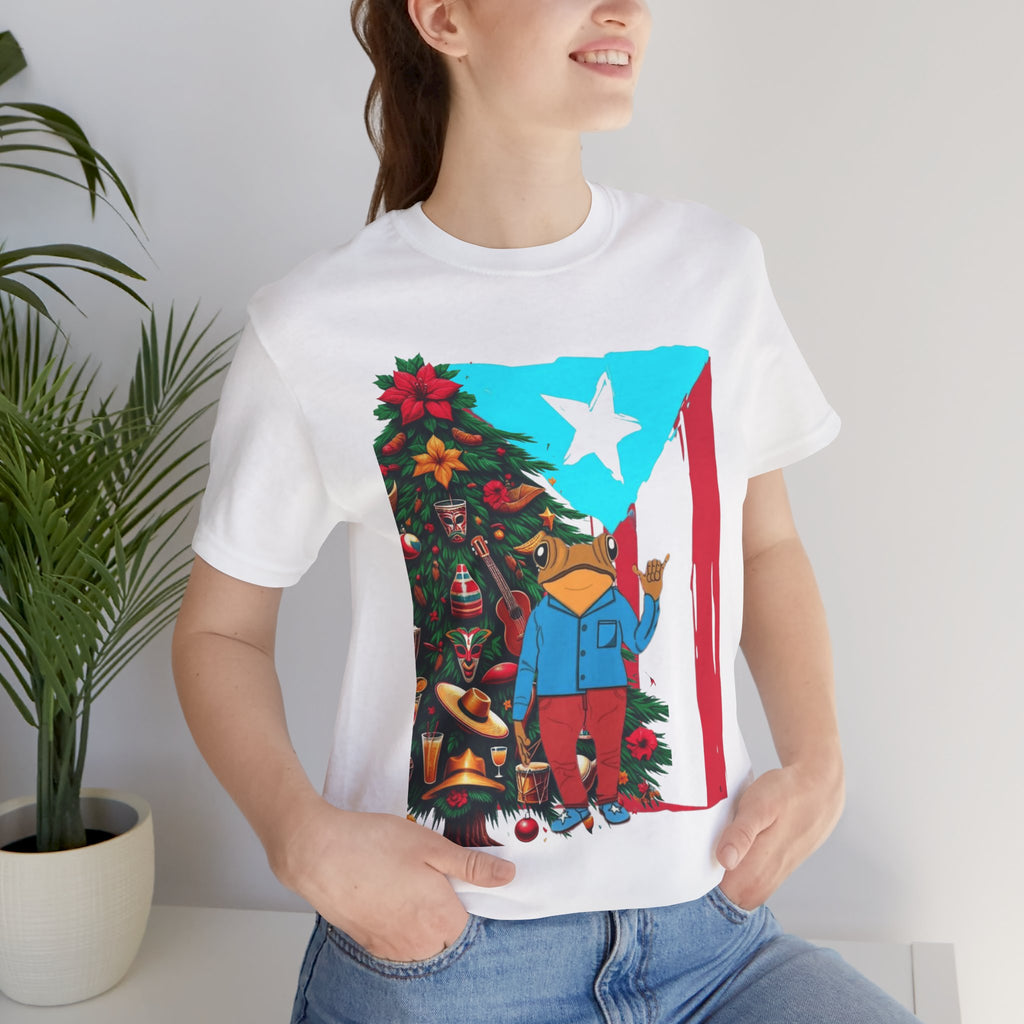 Puerto Rico Holiday T-Shirt  Coquí by Christmas Tree Graphic Puerto Rico’s Navidades