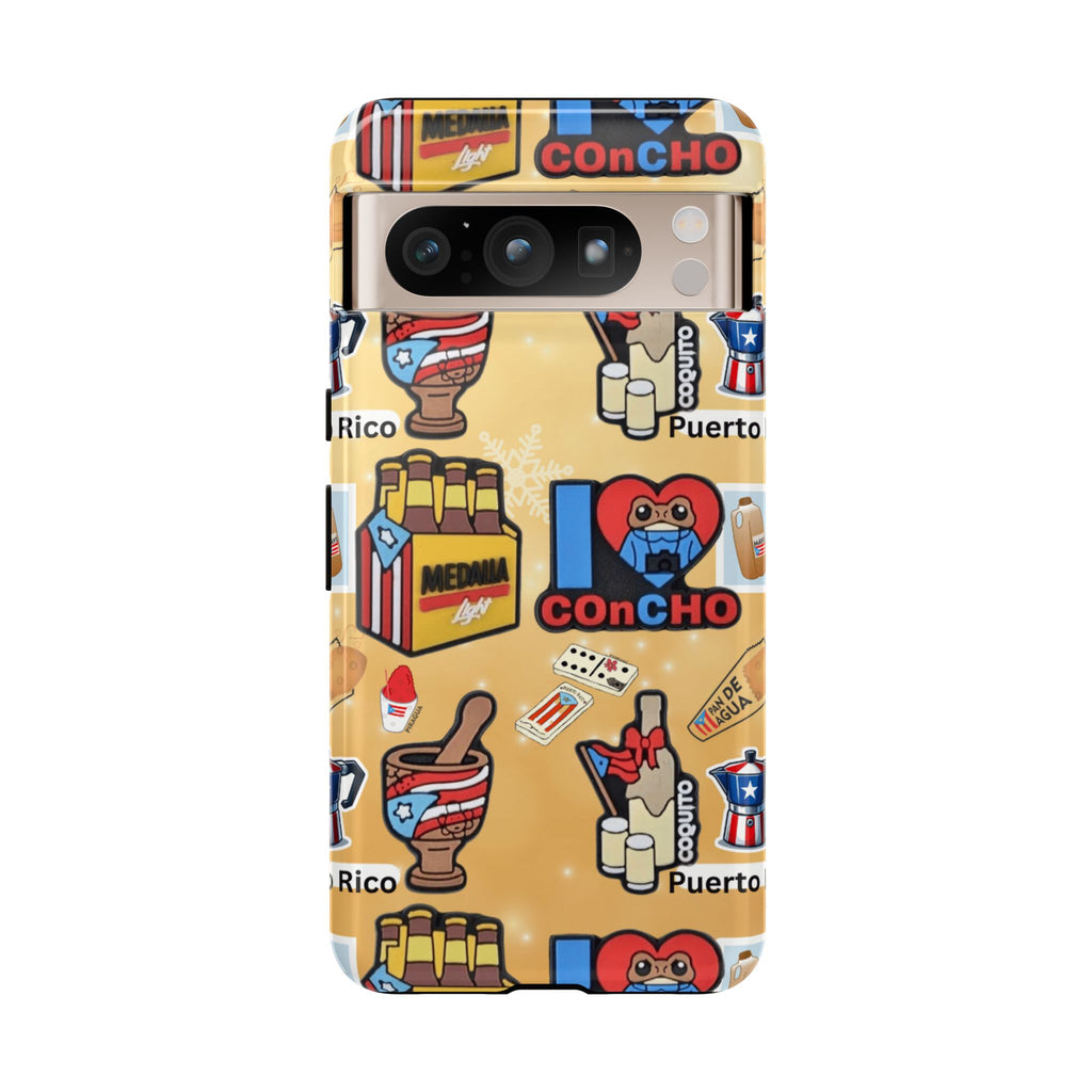 Puerto Rico Sticker Collage Tough Case  ‘I  Concho’ Pattern Phone Case