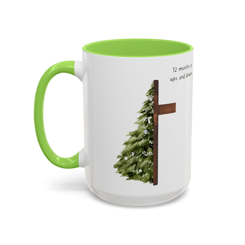 Christian Cross & Pine Tree Mug — Faith Reminder Coffee Cup (11oz/15oz)