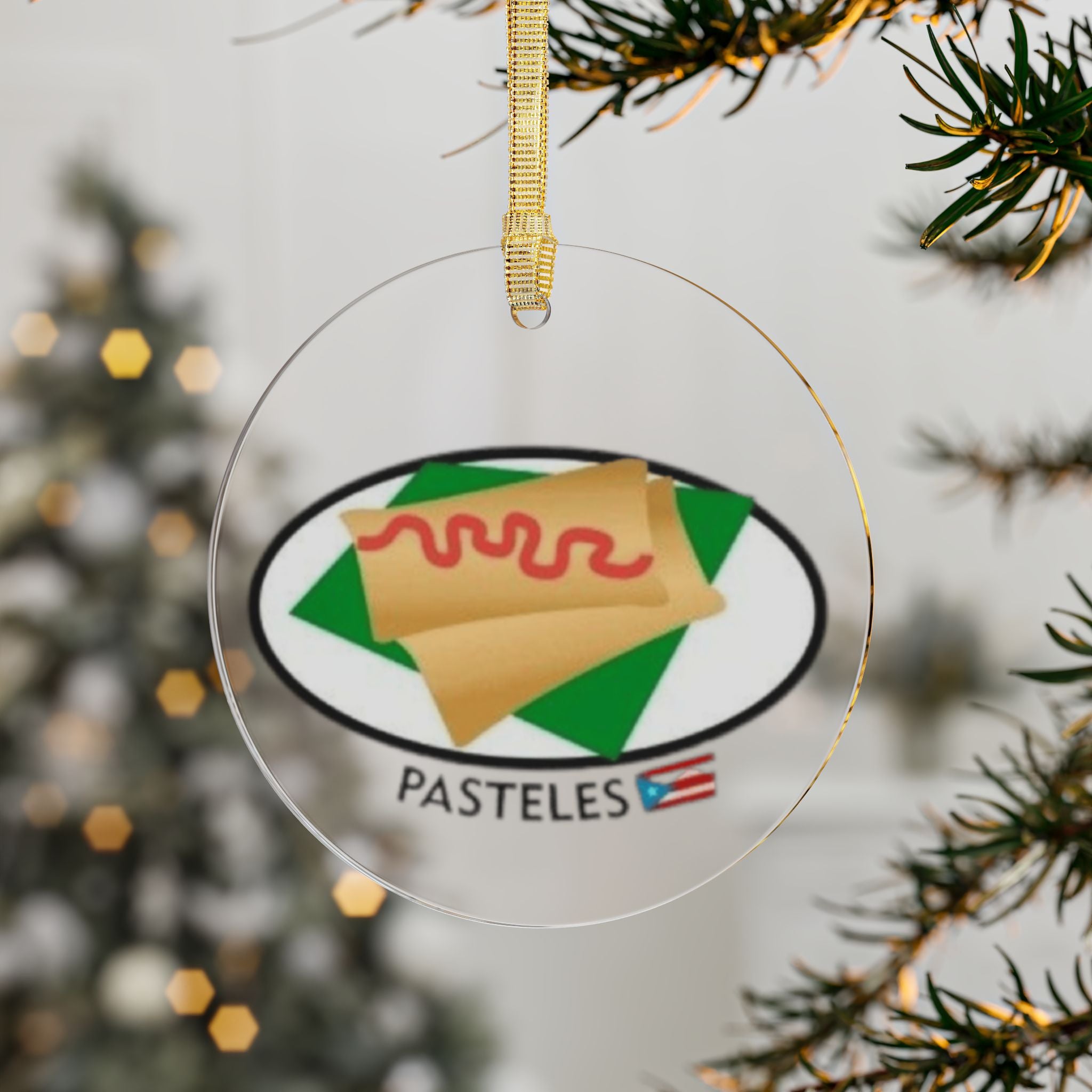 Pasteles Acrylic Ornament  Puerto Rican Food Holiday Ornament