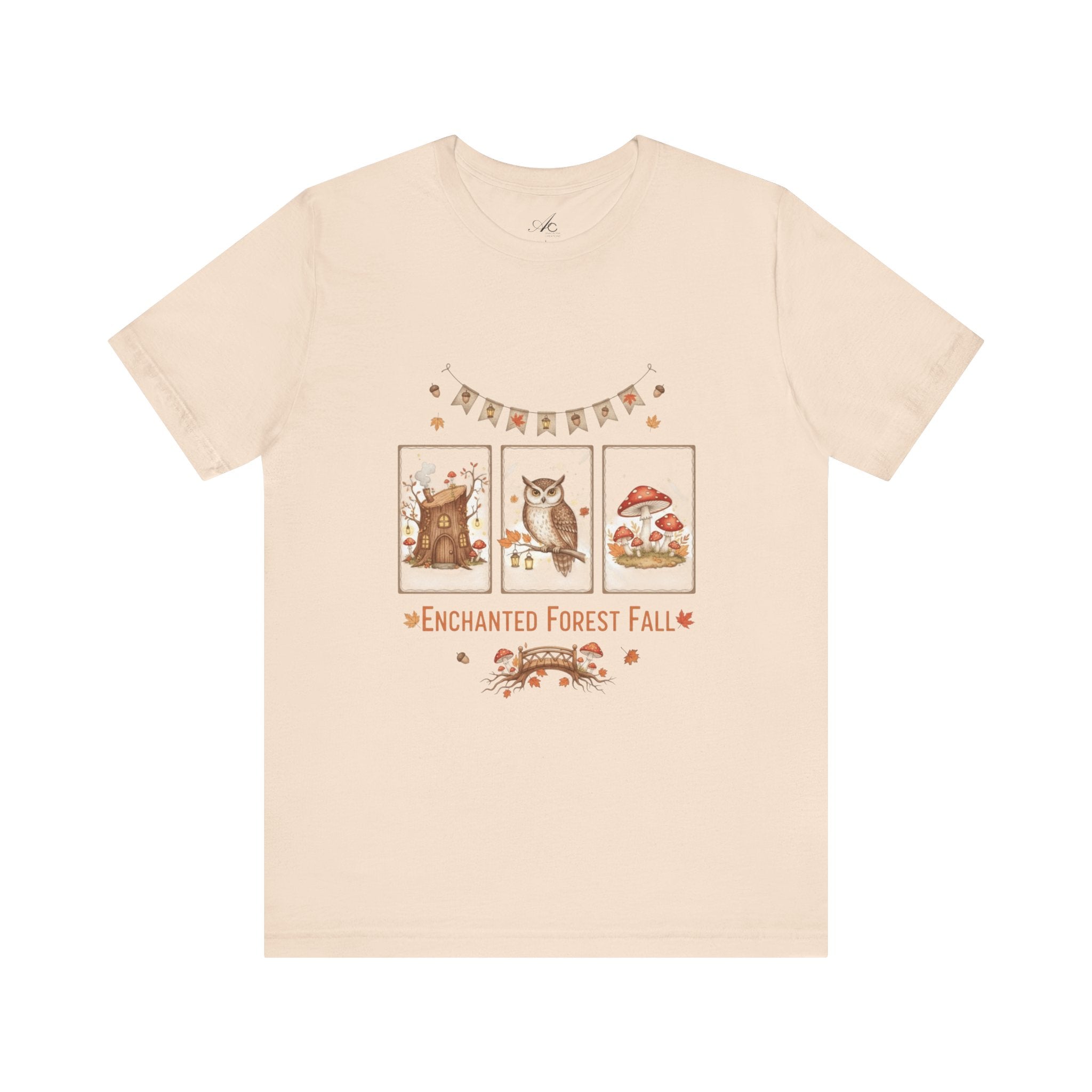 Enchanted Forest Fall Tee, Cute Owl Shirt, Autumn Graphic Tee, Nature Lover Gift, Cozy Fall Apparel, Wildlife T-Shirt, Unisex Fall Top