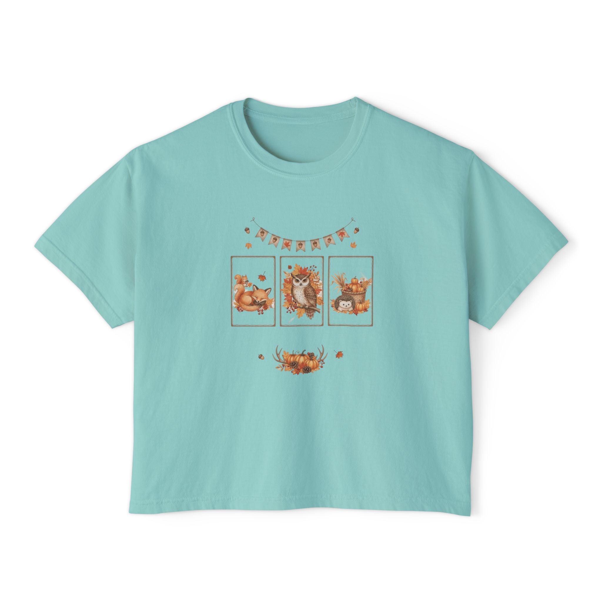 Autumn Vibes Women's Boxy Tee - Cozy Seasonal Apparel, Perfect for Fall Celebrations, Casual Style, Gift for Her, Cute Graphic Top