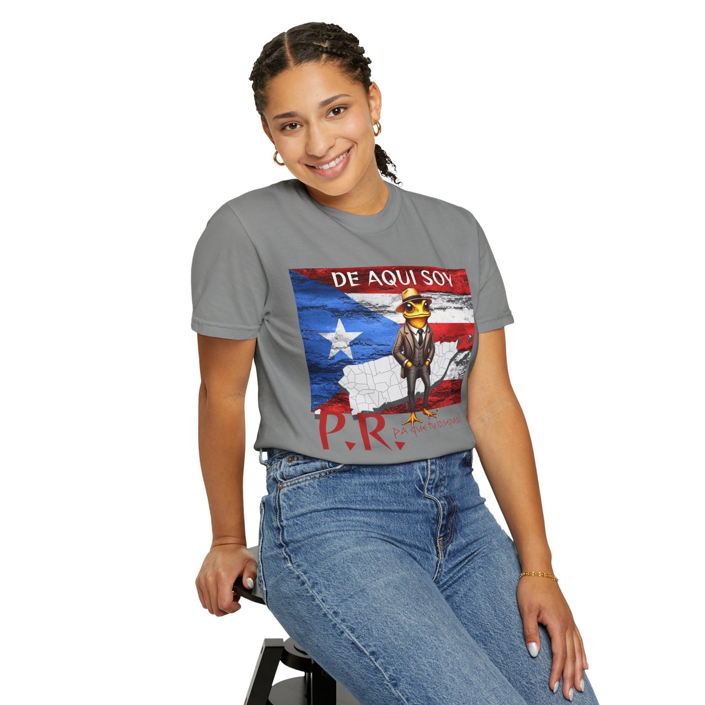 Puerto Rican Pride T-Shirt, Fun Casual Wear, Unisex Garment-Dyed Tee, Perfect for Celebrations, Cultural Identity Shirt
