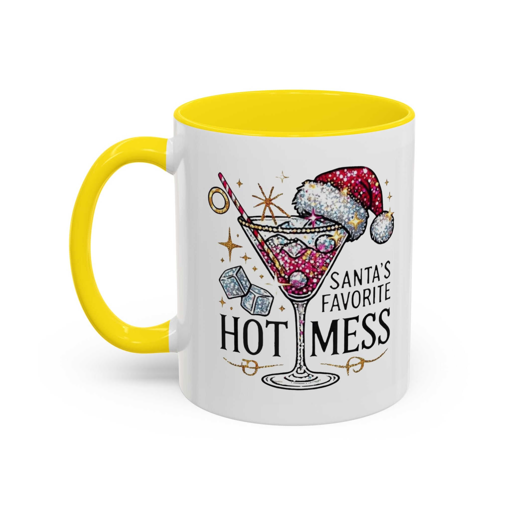 Accent Coffee Mug - "Santa's Favorite Hot Mess" Holiday Cocktail Mug (11/15 oz)