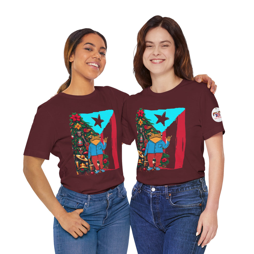 Puerto Rico Holiday T-Shirt  Coquí by Christmas Tree Graphic Puerto Rico’s Navidades