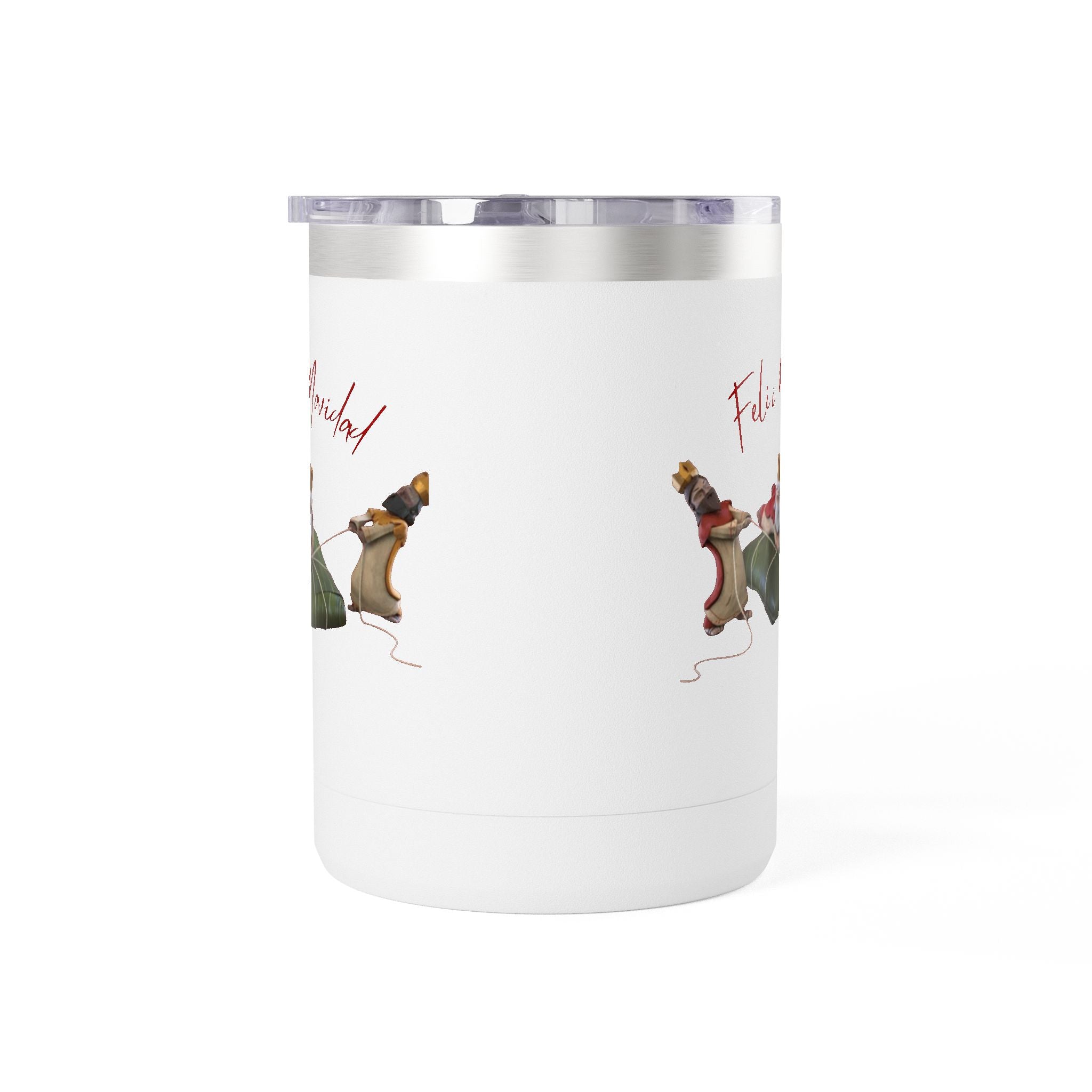 3 KINGS Holiday Travel Tumbler — 'Feliz Navidad' Dachshund Santa Design Coffee Cup for Fun Celebrations