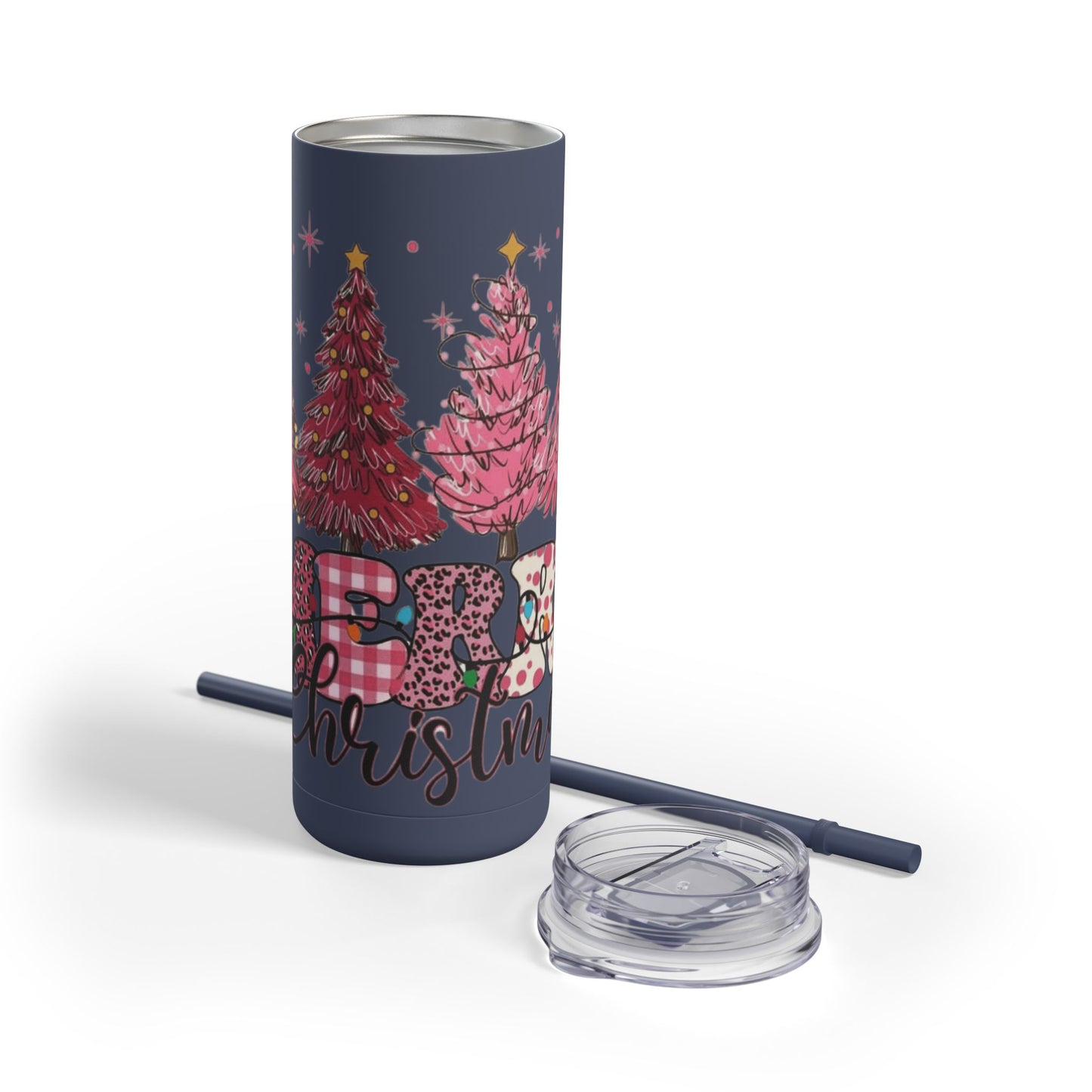 Christmas Tree Tumbler - 20oz Skinny Matte Drinkware Christmas gift mug