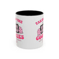 Accent Coffee Mug — "Taking the Cookies" Cute Pink Baking Design Coffee Cup for Fun Celebrations