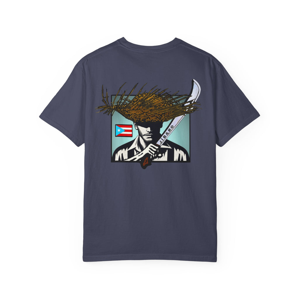 T-Shirt  "Jíbaro" Puerto Rican Heritage Tee (Back Machete  Sombrero de Paja Design) Puerto Rico’s Navidades