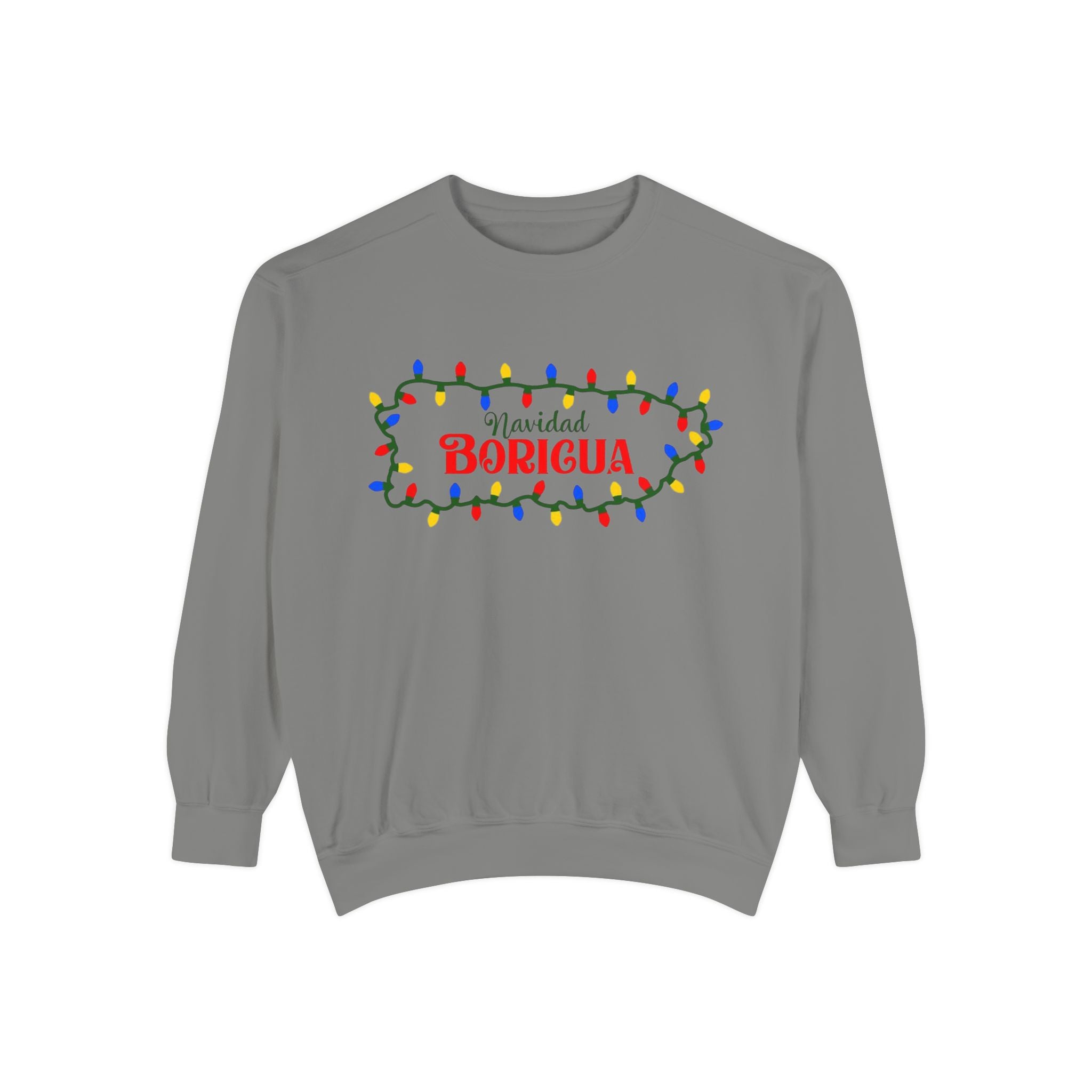 Navidad Boricua Sweatshirt — Puerto Rican Holiday Sweater with Christmas Lights