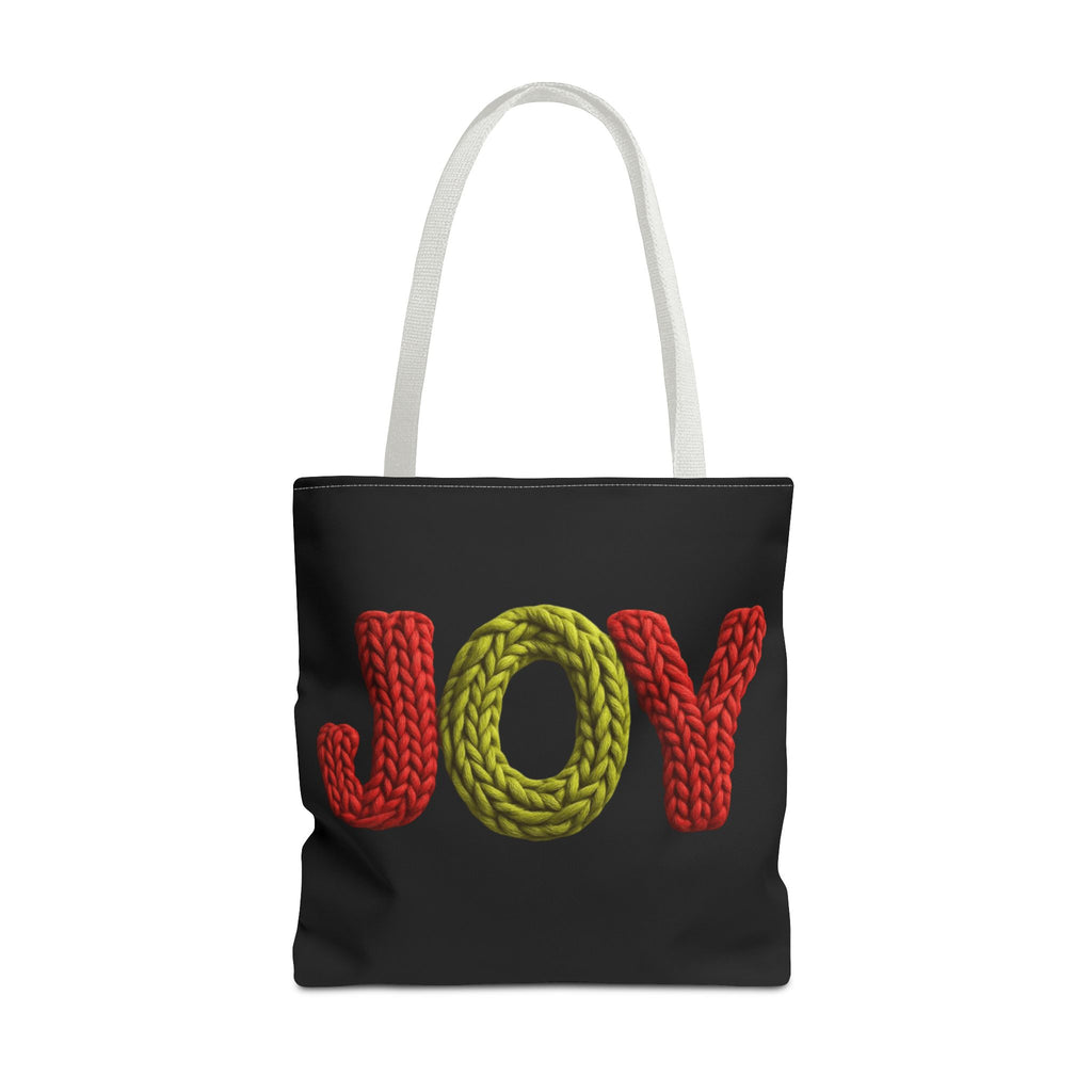 Christmas Tote Bag  Festive Holiday DesigJoy Knit Tote Bag  Colorful 'JOY' Yarn Design, Cozy Holiday Gift Tote