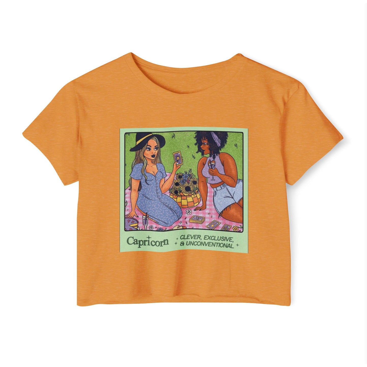 Halloween lovers Women's Festival Crop Top - Playful Capricorn Design, Boho Chic Style, Summer Tops, Festival Outfits, Gift for Her