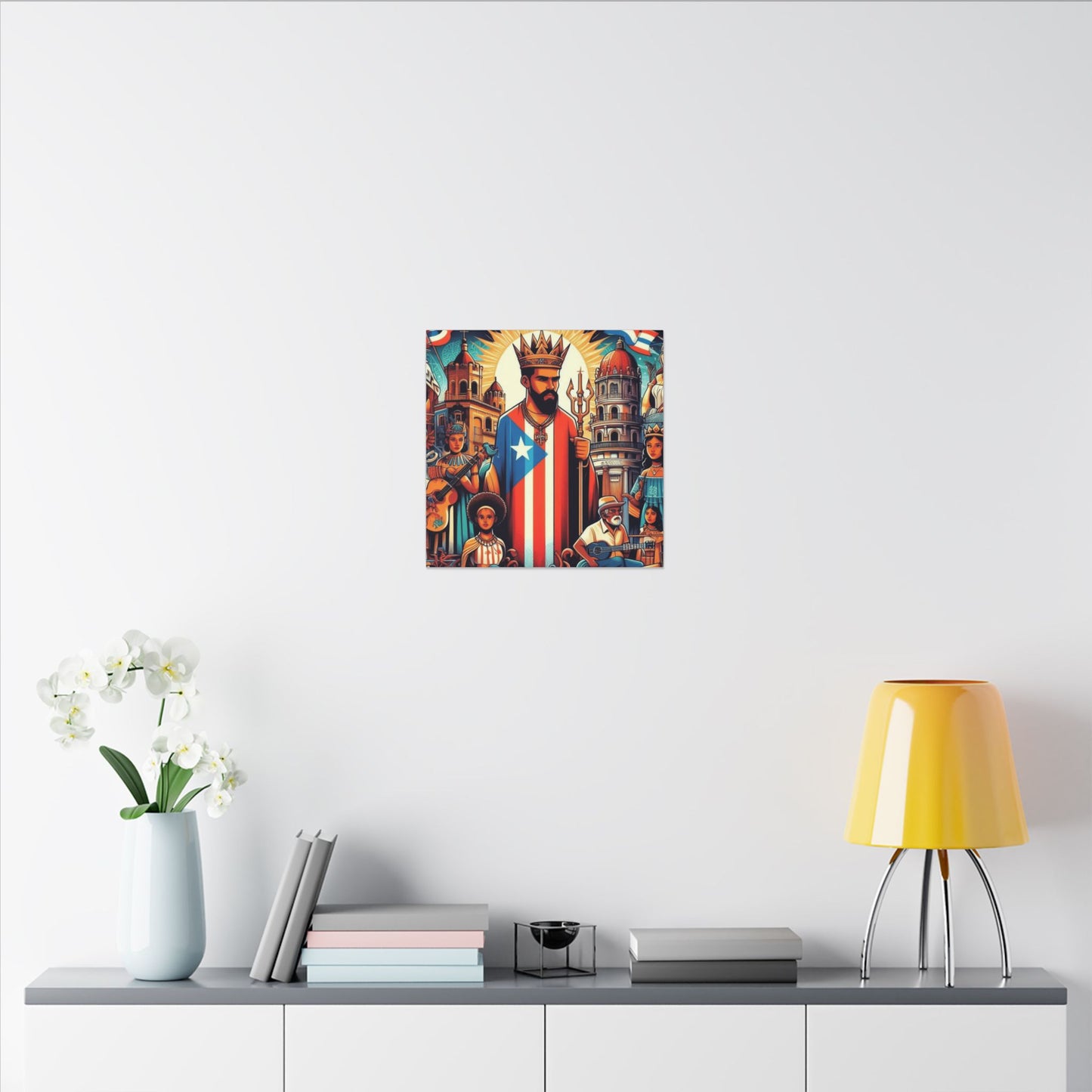 Vibrant Puerto Rican Art Canvas, Cultural Wall Decor, Celebration Decor, Unique Gift, Home Accent, Multi-Size