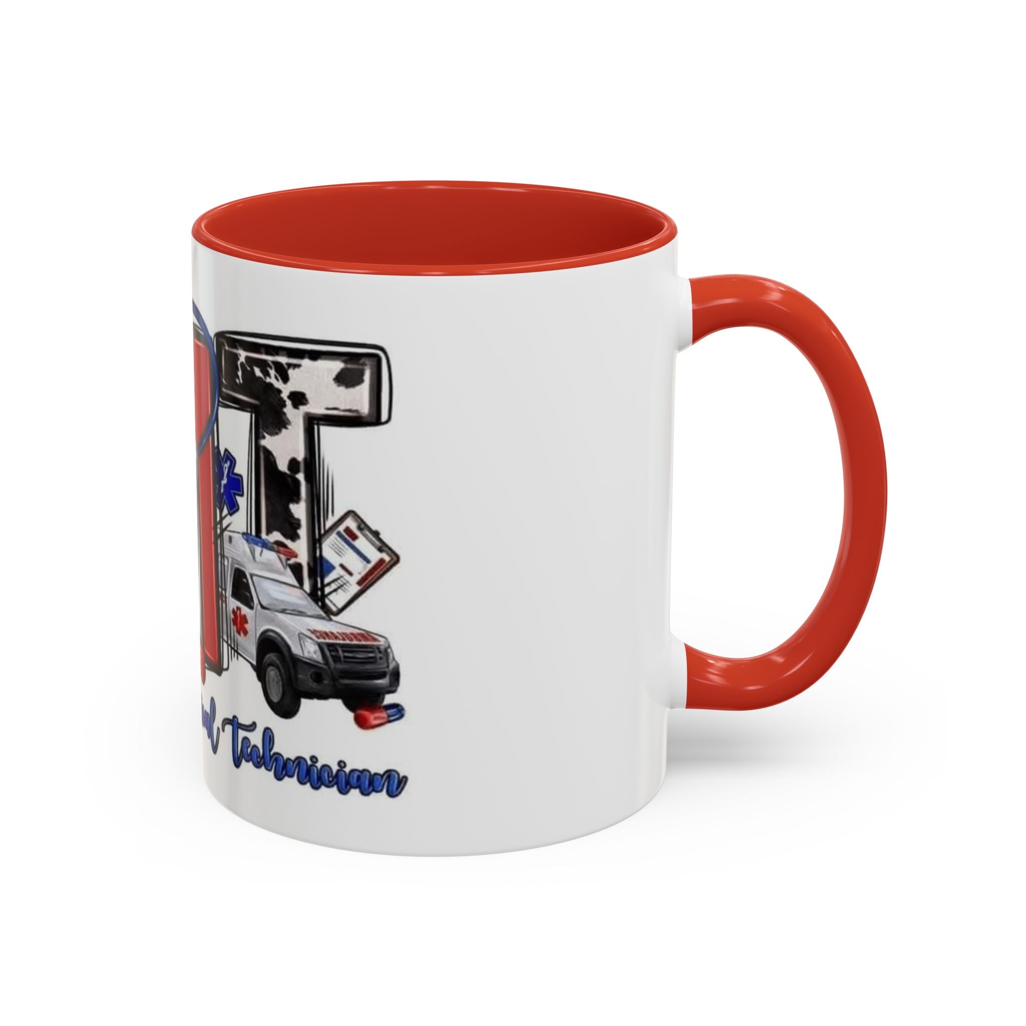 EMT Coffee Mug — Emergency Medical Technician Ambulance Stethoscope Design (11/15oz) Medical Christmas Mug