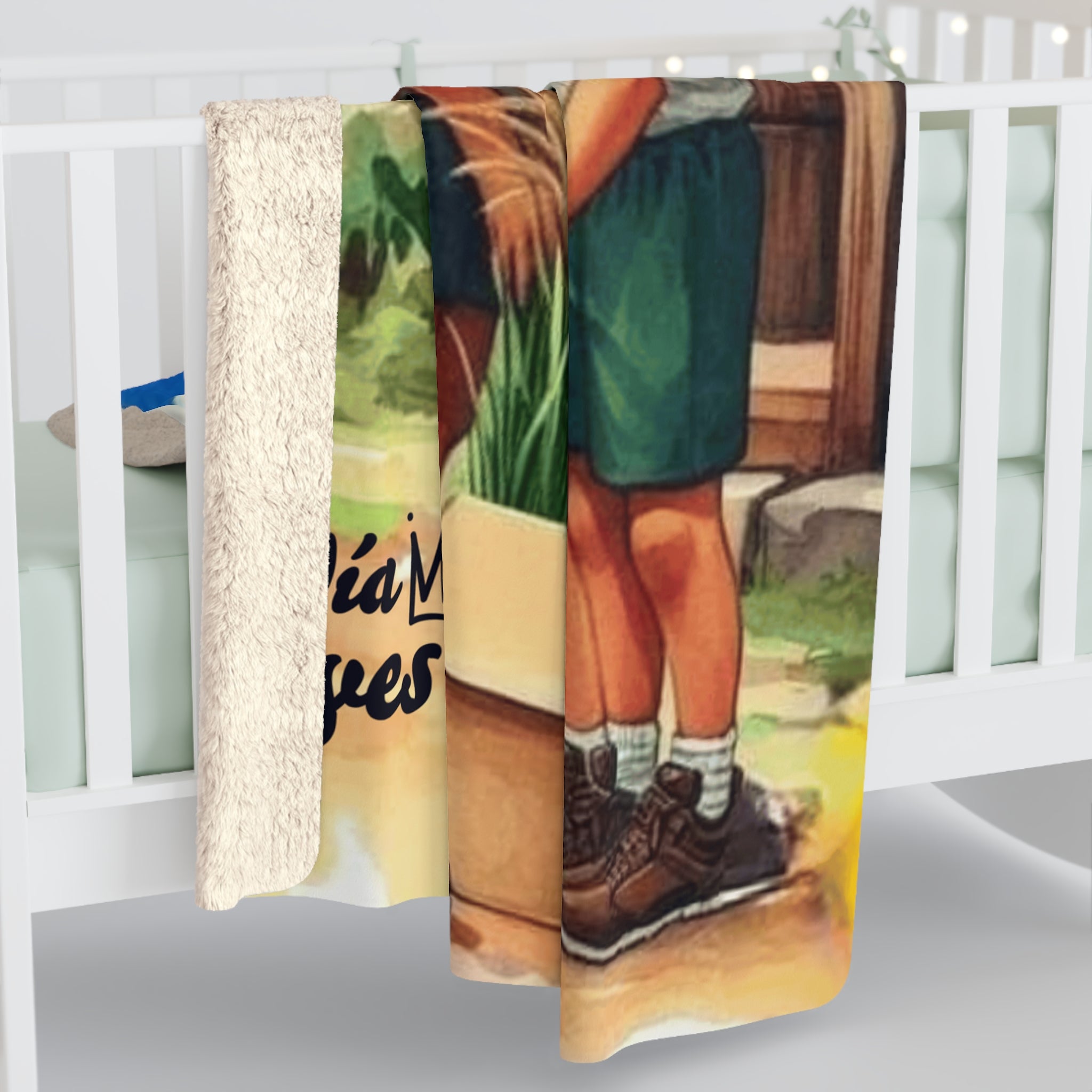 Sherpa Fleece Blanket  Puerto Rican Three Kings Day (Feliz Día de Reyes) Kids Design