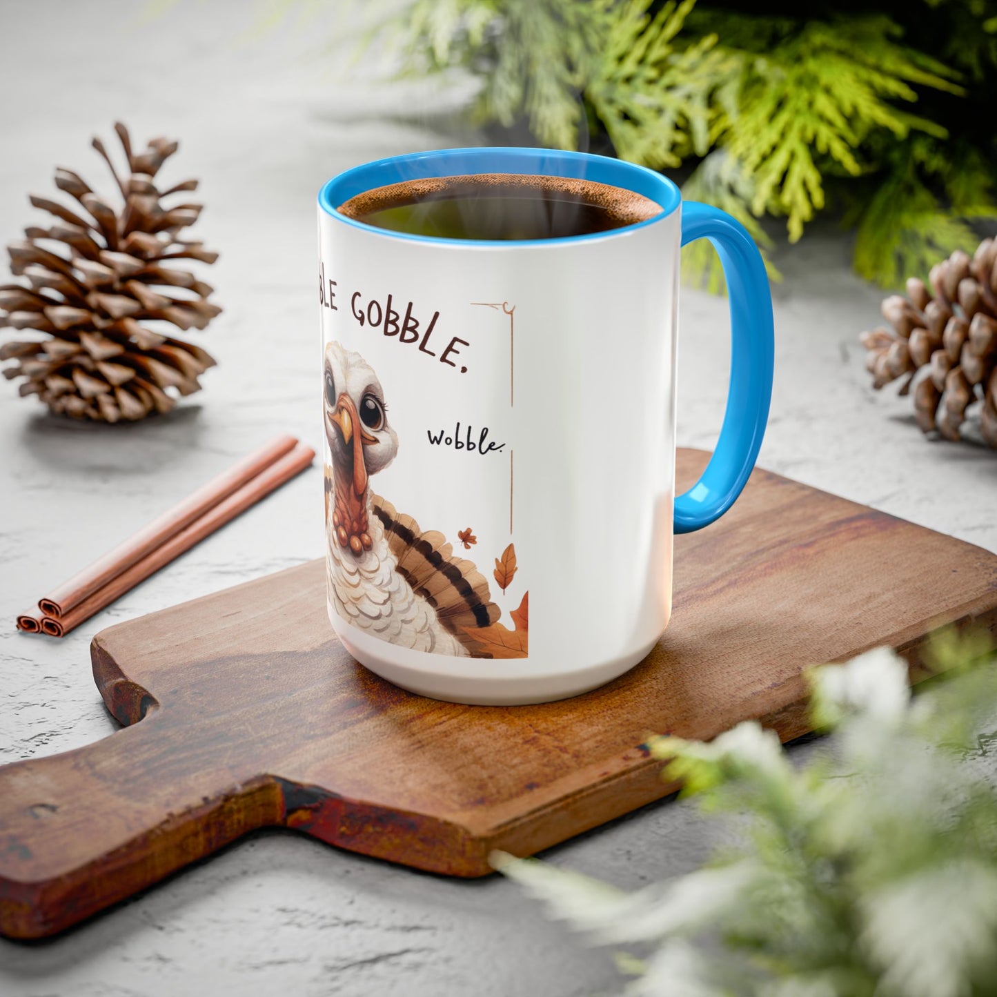 Mix cozy, aesthetic, and autumn-inspired sayings 🍁 Whimsical Thanksgiving Mug - Gobble Gobble Design