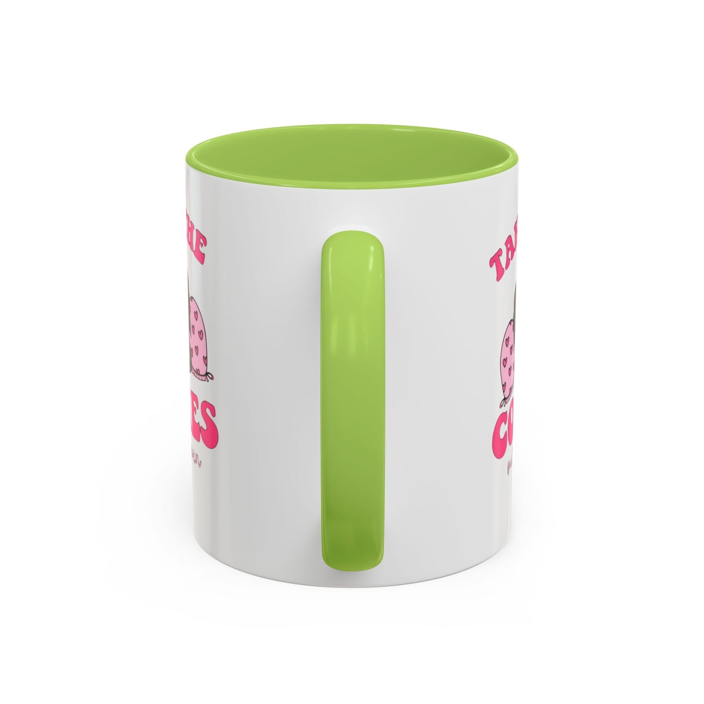 Accent Coffee Mug — "Taking the Cookies" Cute Pink Baking Design Coffee Cup for Fun Celebrations