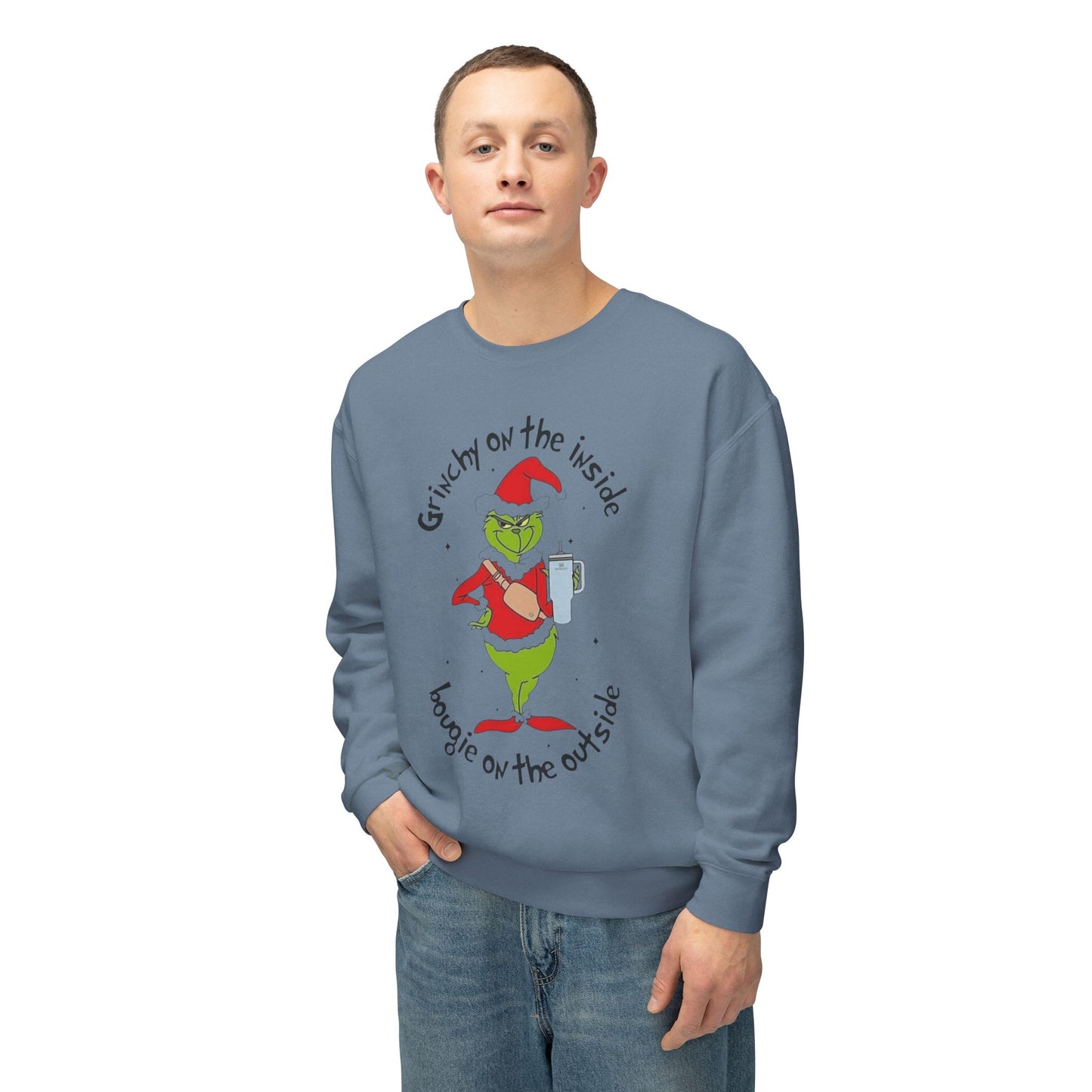 Funny, Cute & Classic Christmas Designs Grinchy on the Inside Crewneck Sweatshirt